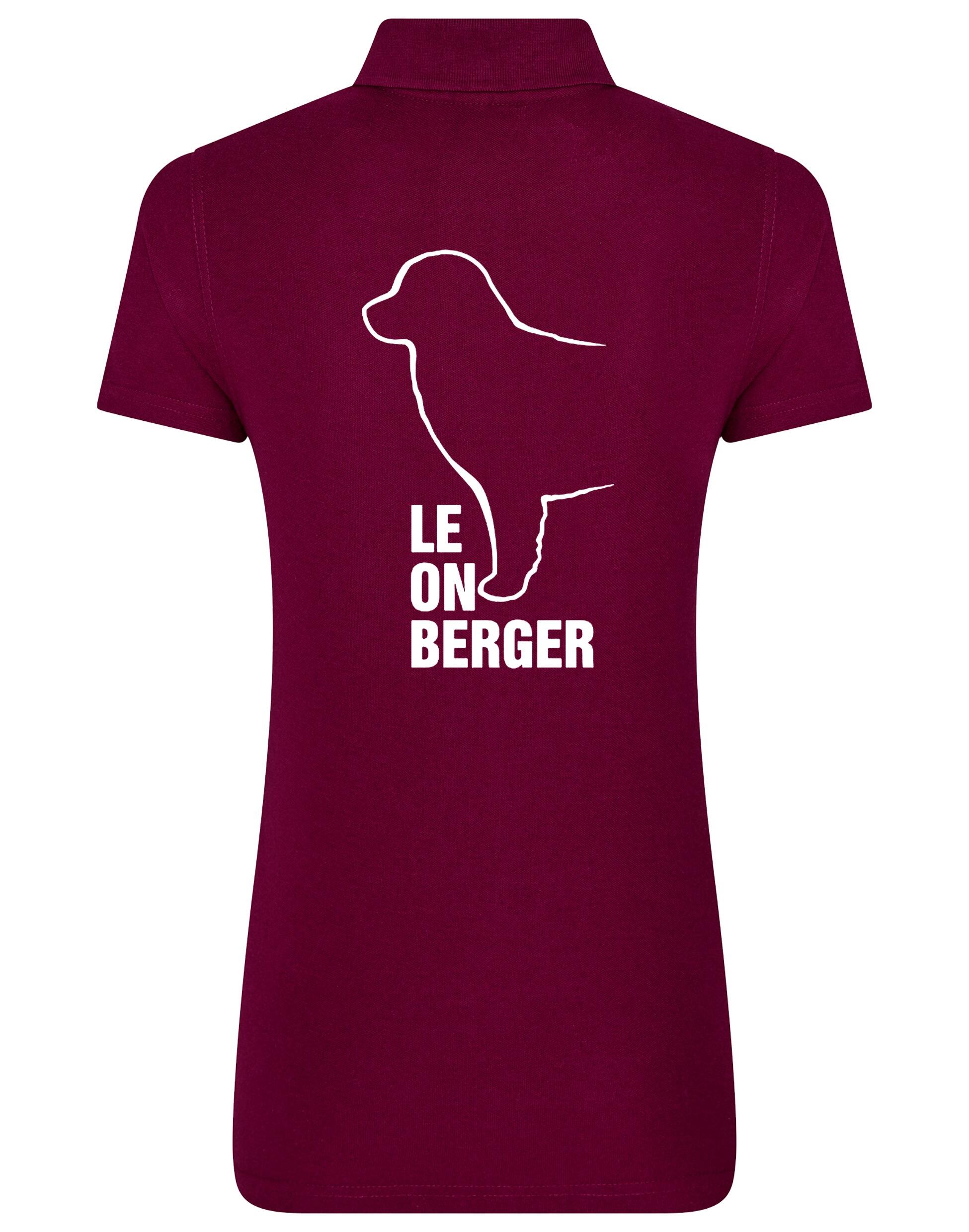 Leonberger Women’s Cotton Polo with breed design on the back, lightweight cotton fabric, and feminine fit.