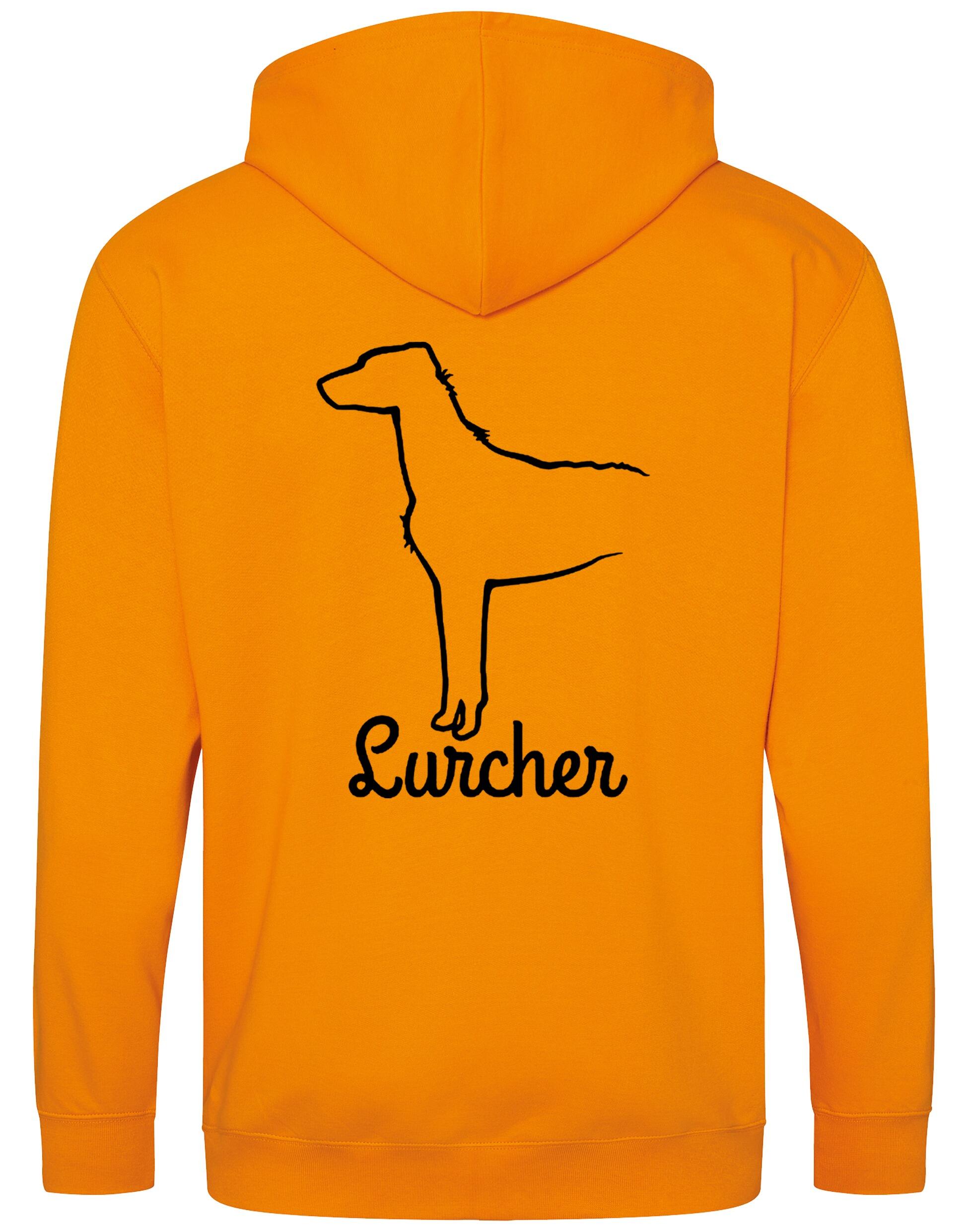 Lurcher Zipped Hoodie featuring exclusive breed artwork and customisable options.