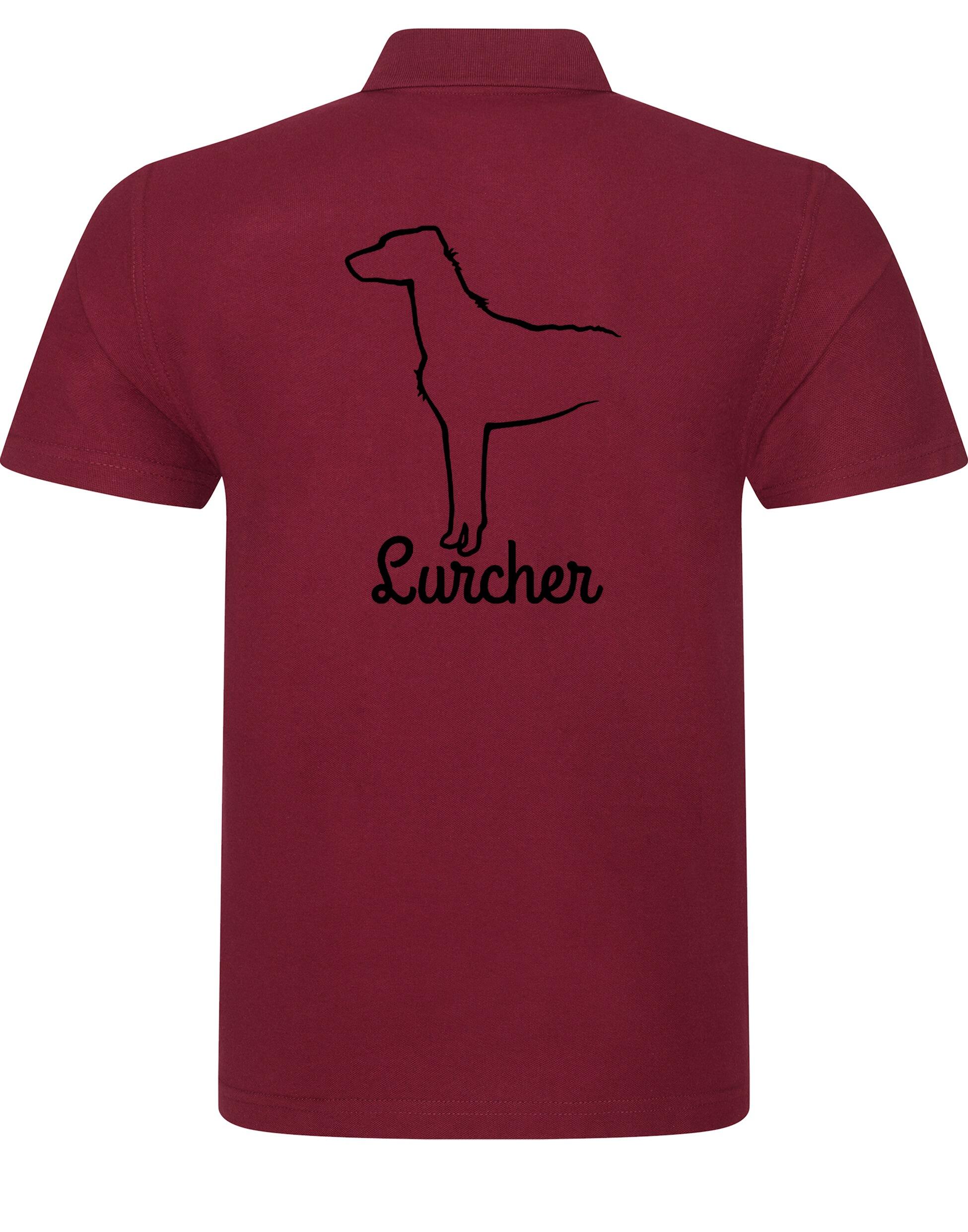 Lurcher Unisex Cotton Polo featuring exclusive breed design and soft cotton fabric.