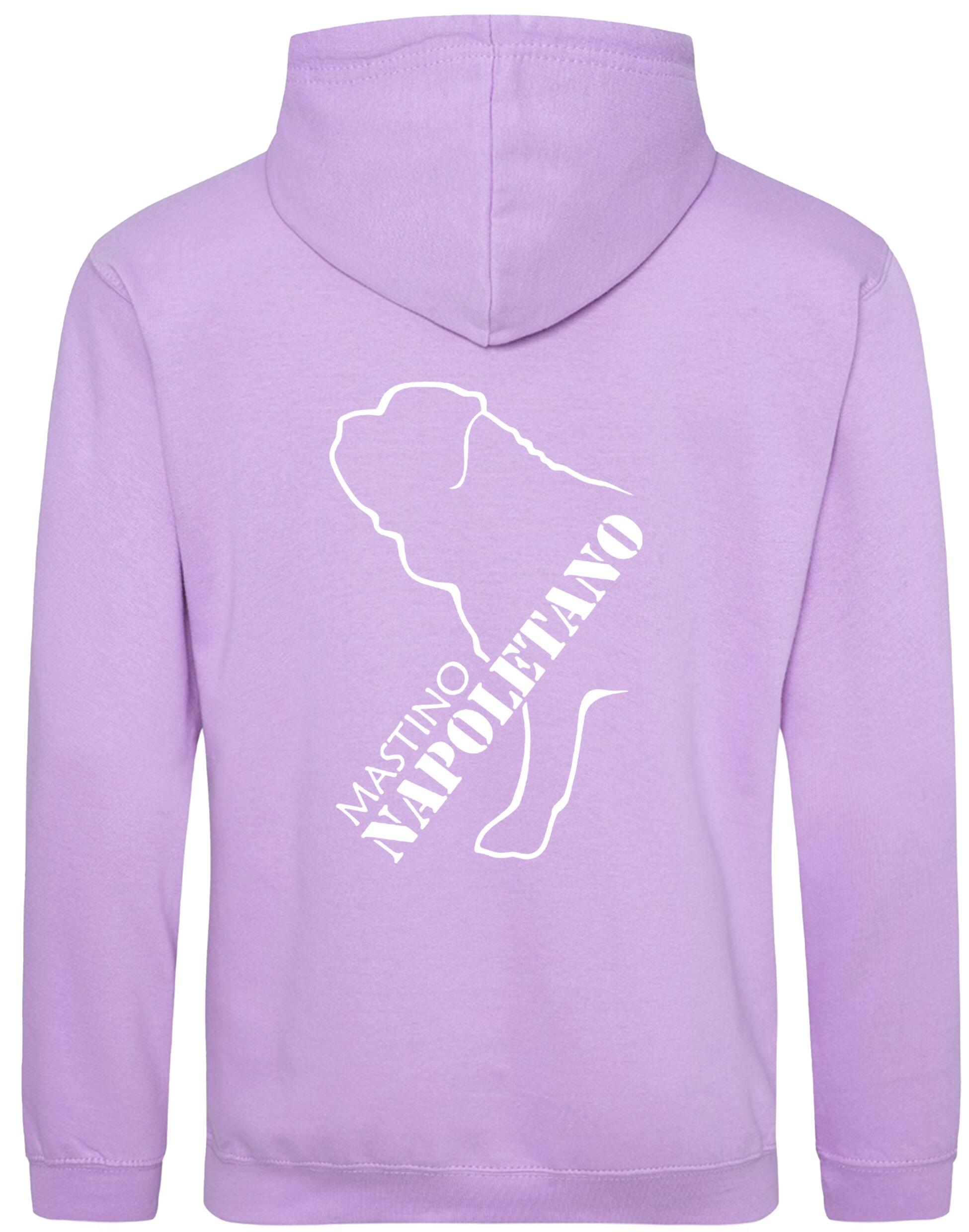 Mastino Napoletano Pullover Hoodie featuring exclusive breed artwork, brushed fleece lining, and customisation options for stylish comfort and practicality.
