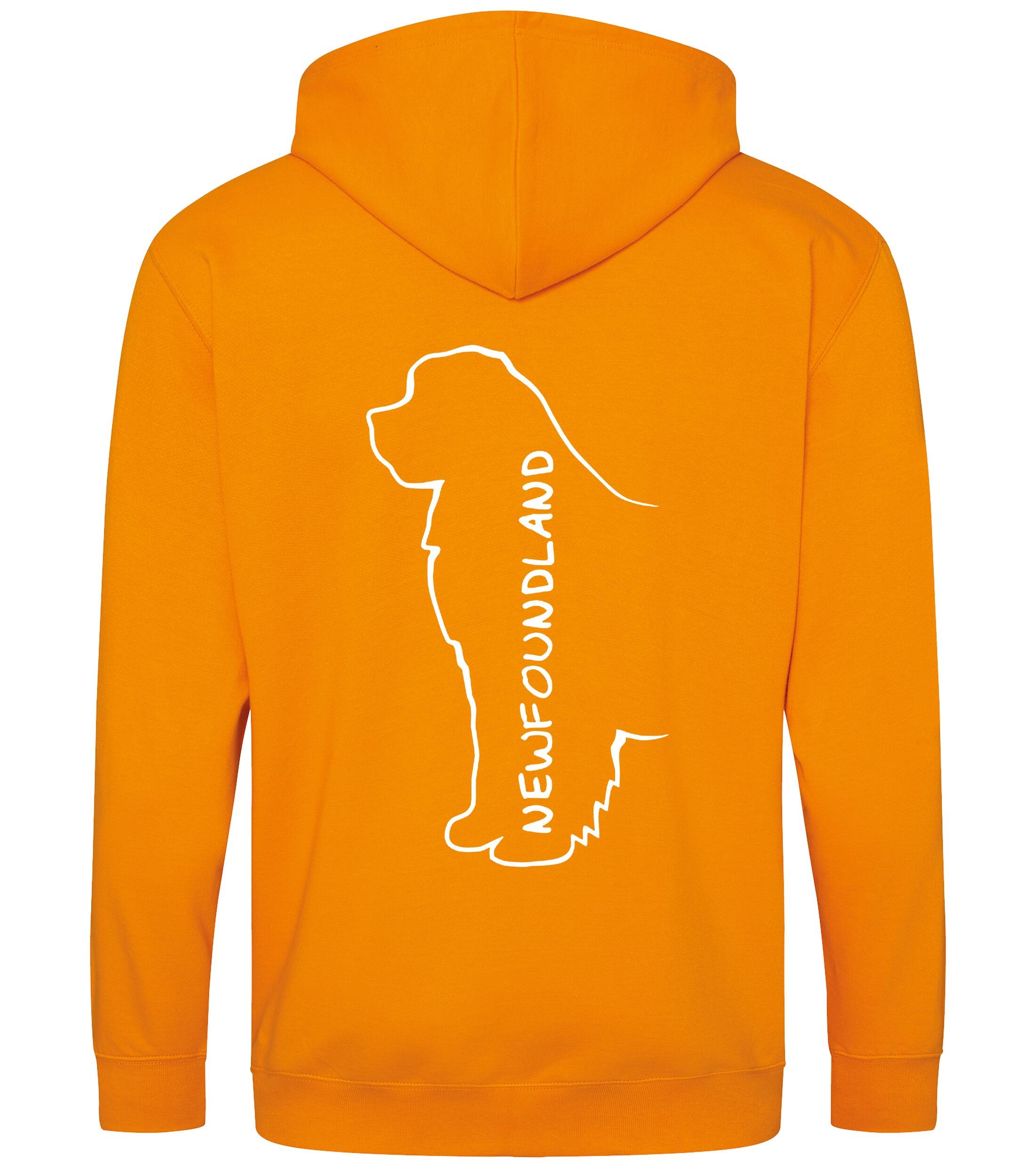 Newfoundland Zipped Hoodie featuring exclusive breed artwork, full-zip design, and customisable details, crafted from durable heavy-blend fabric with a cosy brushed fleece interior.