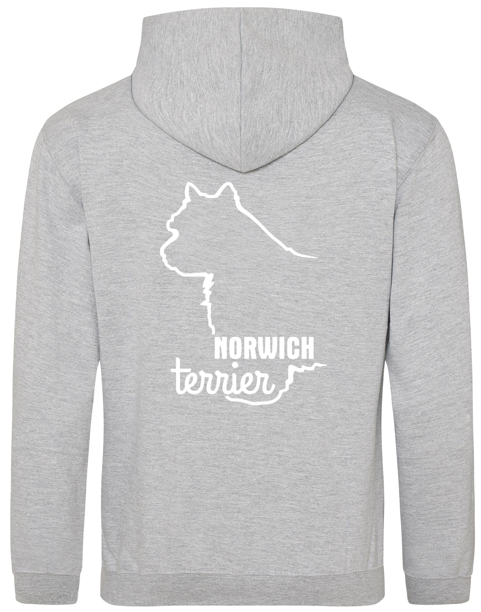 Norwich Terrier Design Pullover Hoodie featuring exclusive breed artwork, fleece lining, kangaroo pocket, and a heavy-blend fabric for warmth, comfort, and style. Ideal for dog lovers, Norwich Terrier owners, and casual outings.