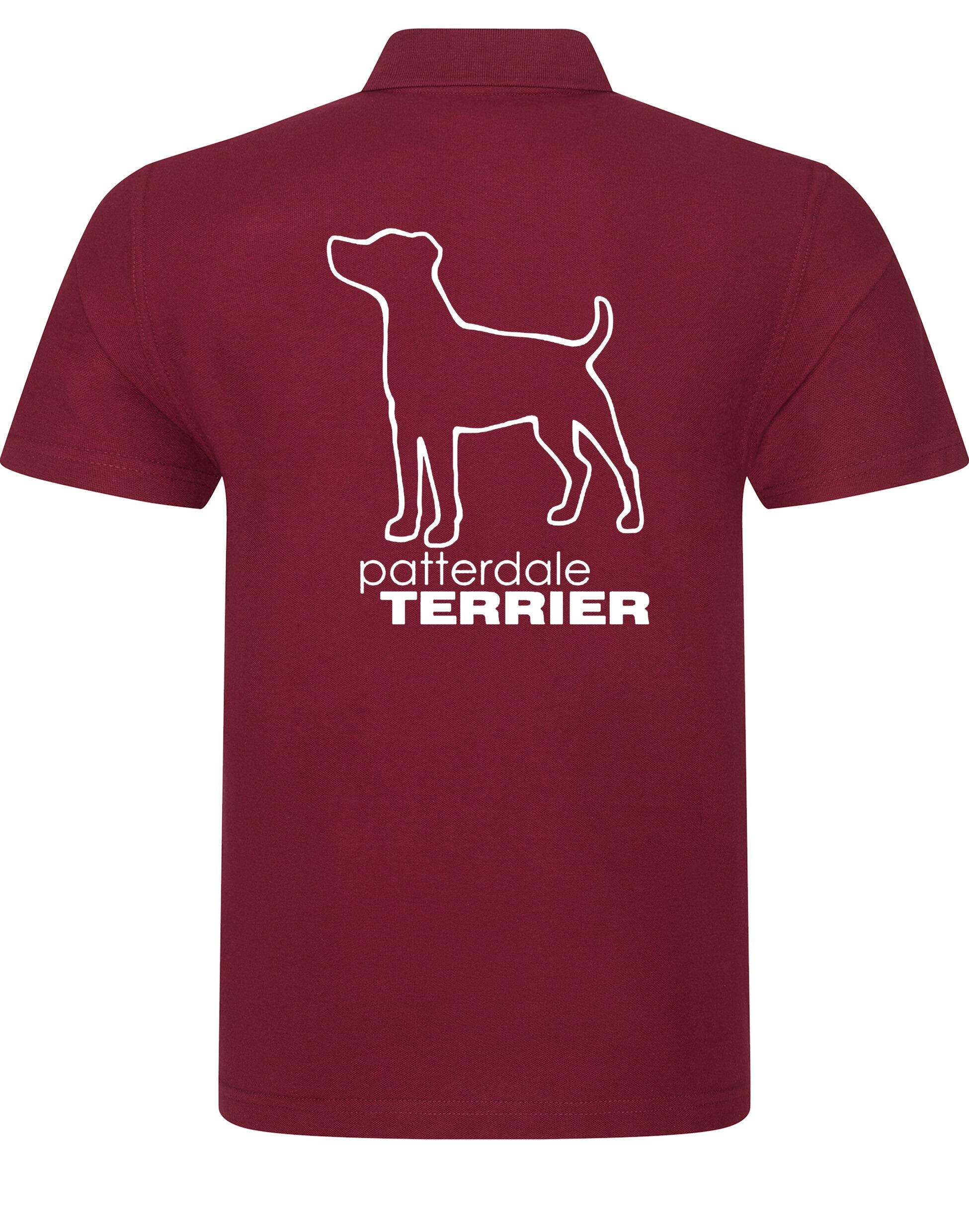 Patterdale Terrier Unisex Cotton Polo – lightweight, breathable cotton polo featuring exclusive Patterdale Terrier artwork on the back, a classic polo collar, and a relaxed unisex fit for comfort and style.