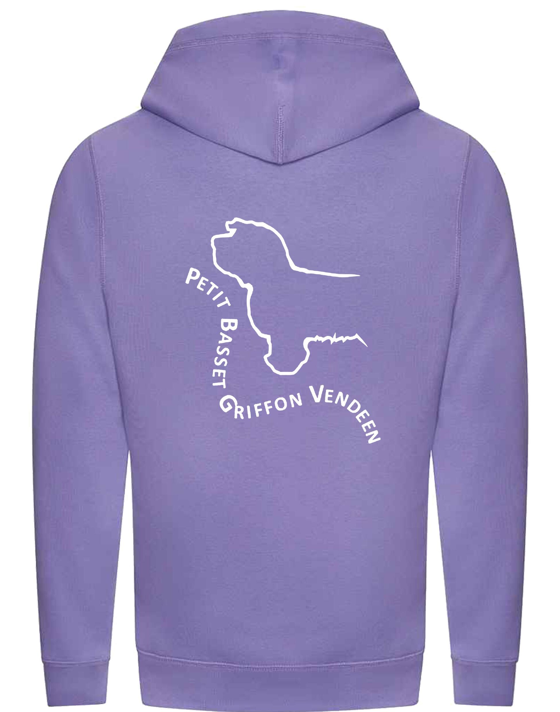 Petit Basset Griffon Vendéen Crossneck Pullover Hoodie – fleece-lined hoodie with exclusive breed artwork, crossneck hood, and kangaroo pocket for warmth and style.