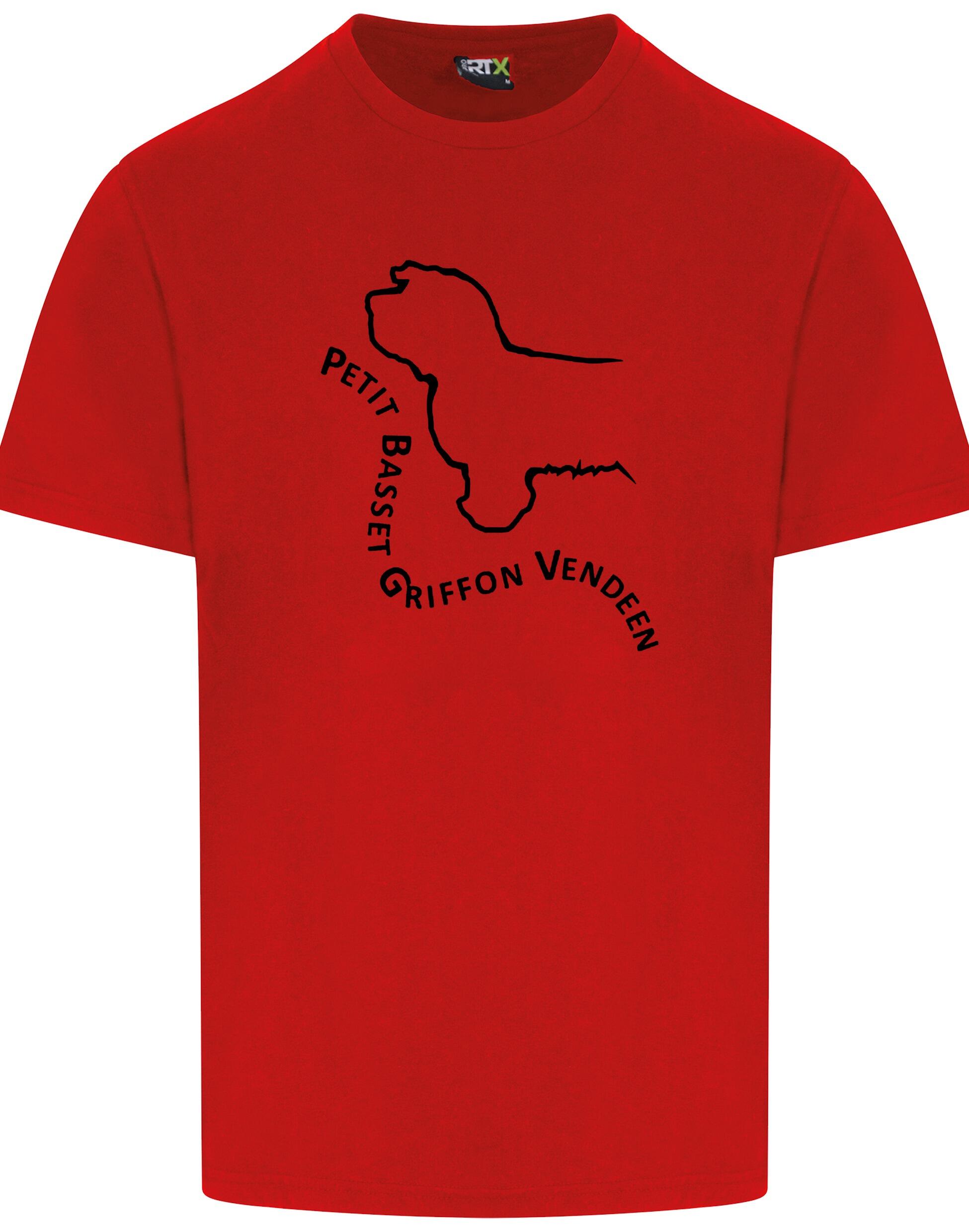 Petit Basset Griffon Vendéen Unisex Roundneck T-Shirt – premium cotton t-shirt with exclusive breed artwork, lightweight and breathable fabric, relaxed fit, and classic round neckline for casual comfort.