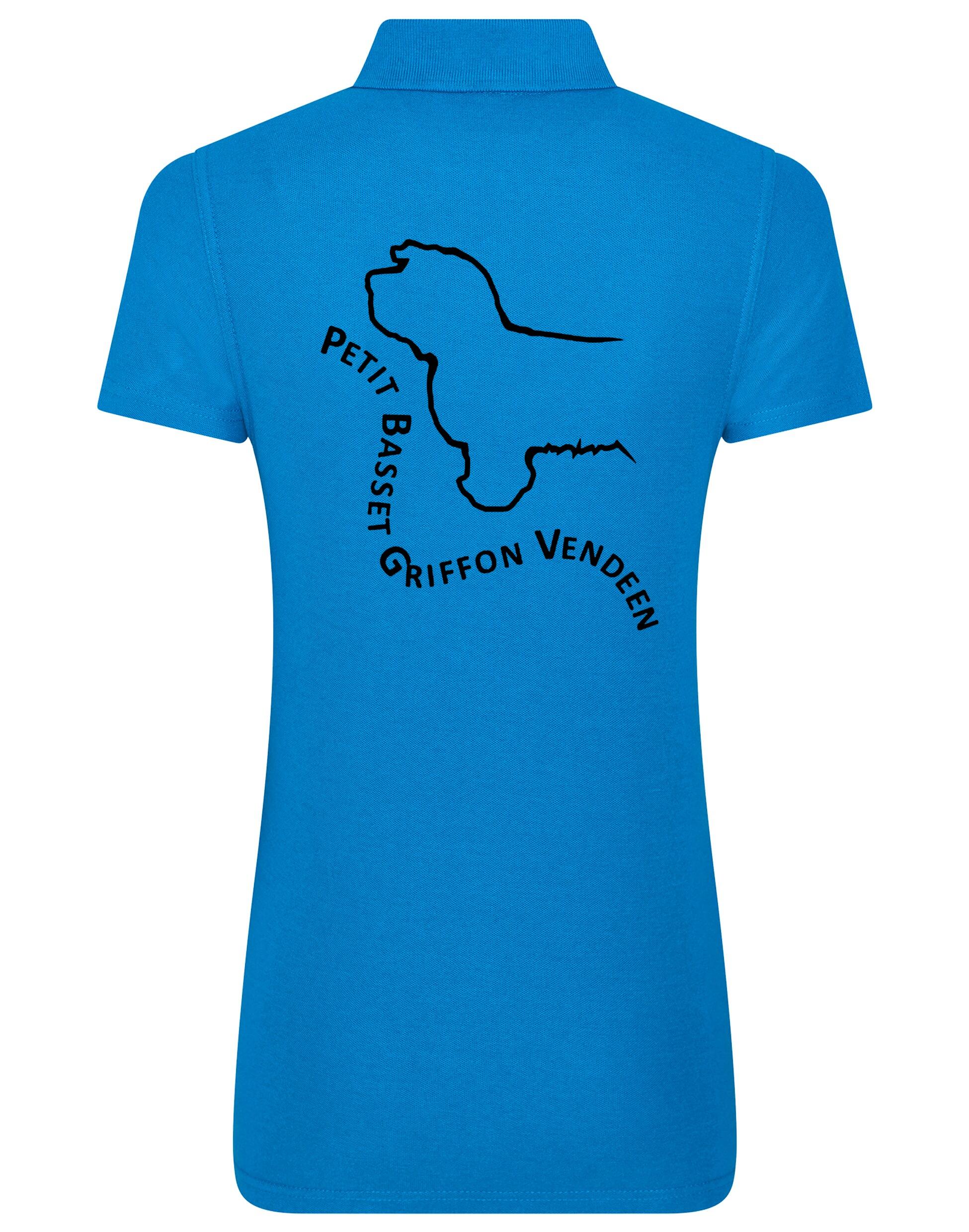 Petit Basset Griffon Vendéen Women’s Cotton Polo – premium-quality cotton polo featuring exclusive PBGV artwork, lightweight breathable fabric, structured collar, and feminine fit for versatile style and everyday comfort.