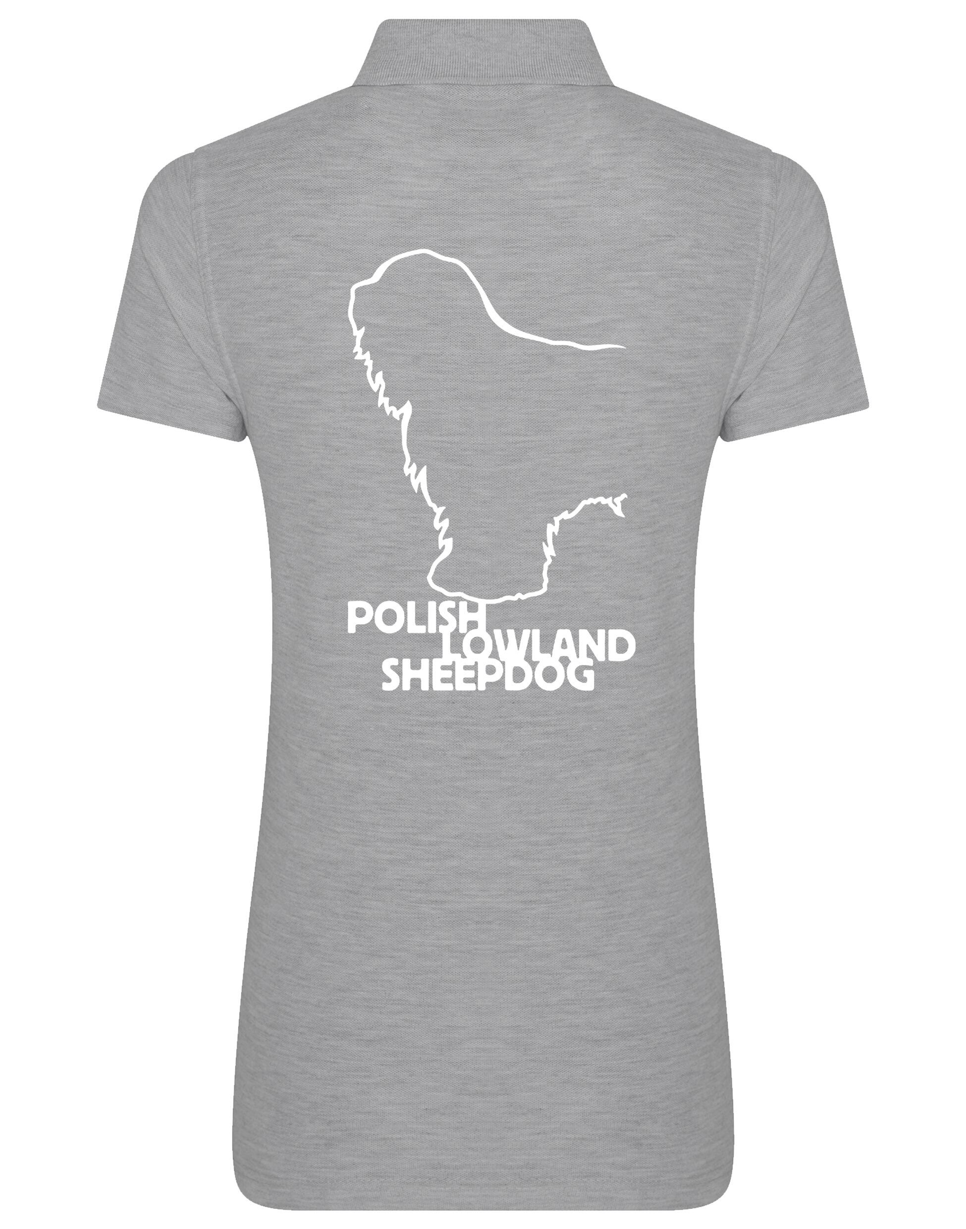 Polish Lowland Sheepdog Women's Cotton Polo featuring exclusive breed artwork, soft breathable cotton fabric, and a flattering feminine fit for comfort and style.