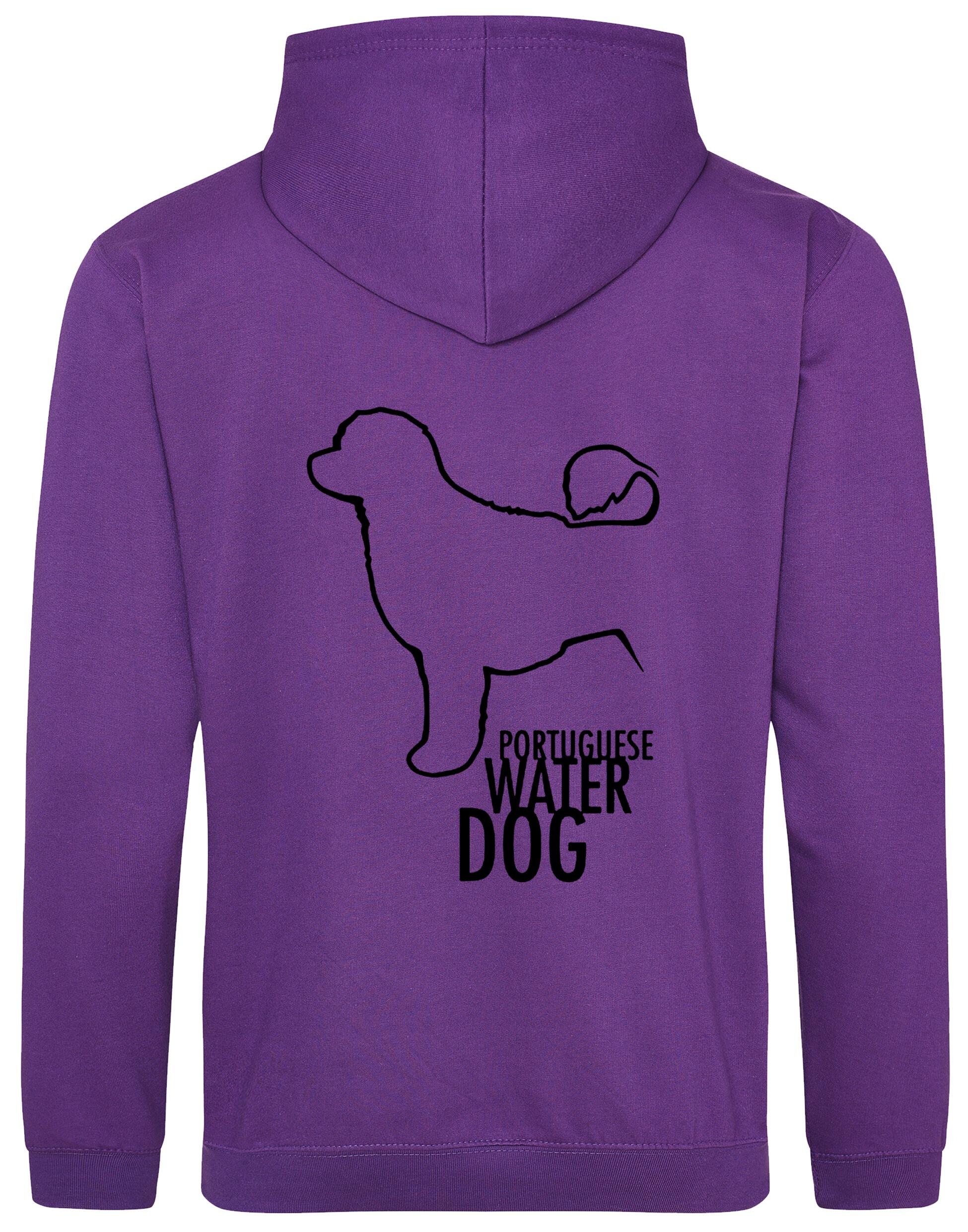 Portuguese Water Dog Design Pullover Hoodie featuring exclusive breed artwork, premium heavy-blend fabric with a cozy brushed fleece interior, and practical details for stylish comfort.