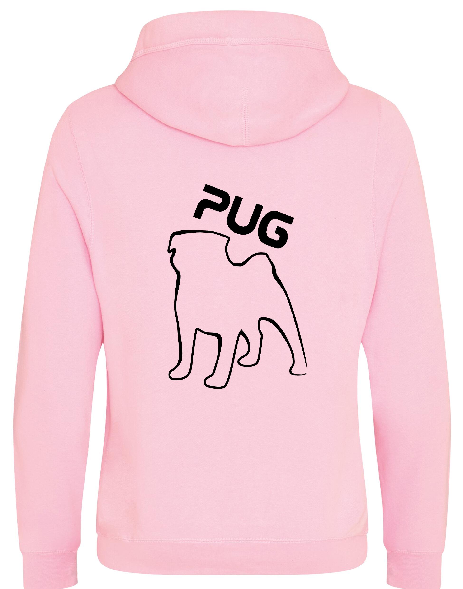 Unisex Pug (Outline) Crossneck Pullover Hoodie featuring exclusive outline artwork, crafted from premium heavy-blend fabric with a brushed fleece interior, a spacious kangaroo pocket, and ribbed cuffs for stylish, modern comfort.