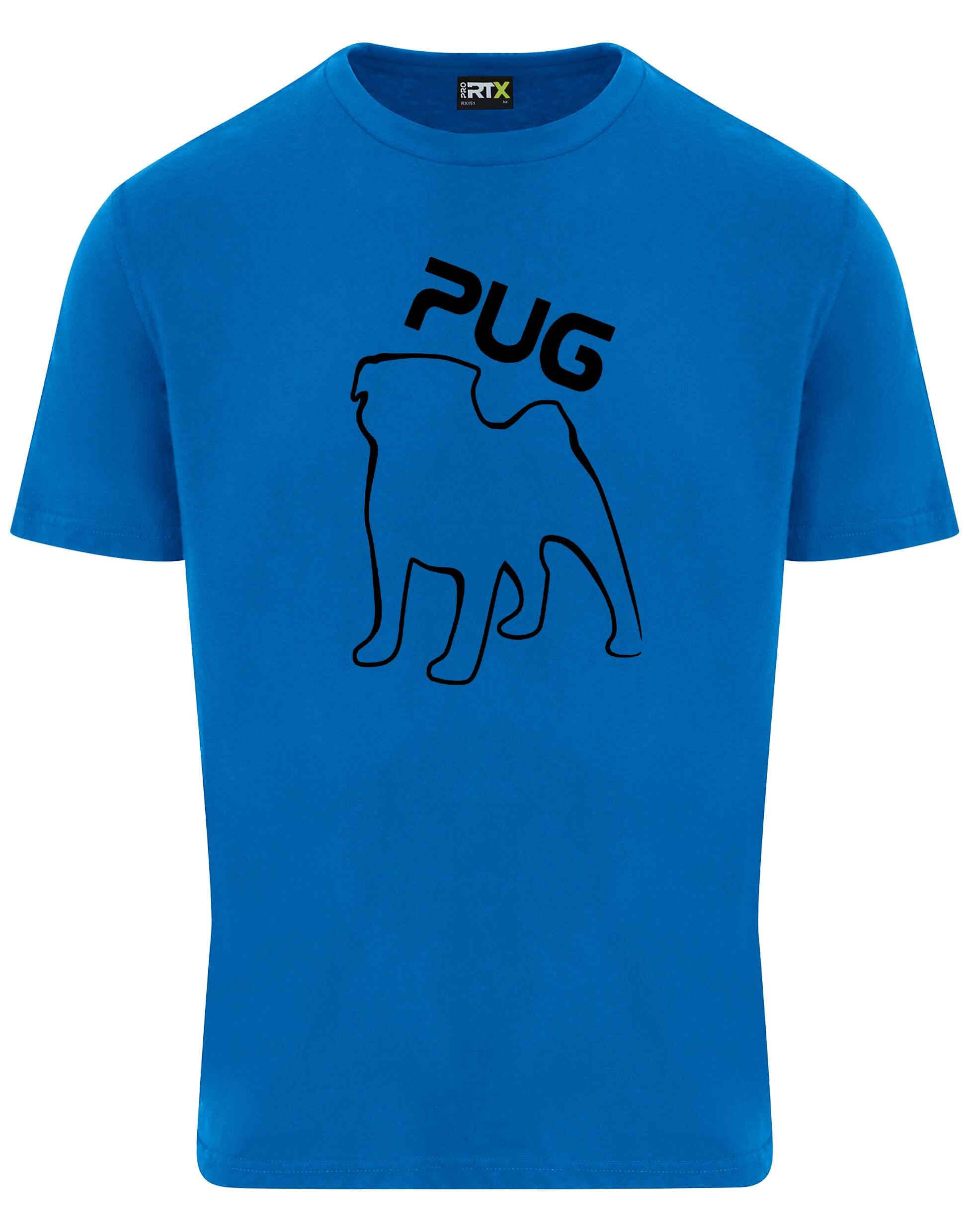 Unisex Pug (Outline) Roundneck T-shirt featuring exclusive outline artwork, crafted from premium breathable cotton for all-day comfort and a relaxed, stylish fit, perfect for Pug enthusiasts.