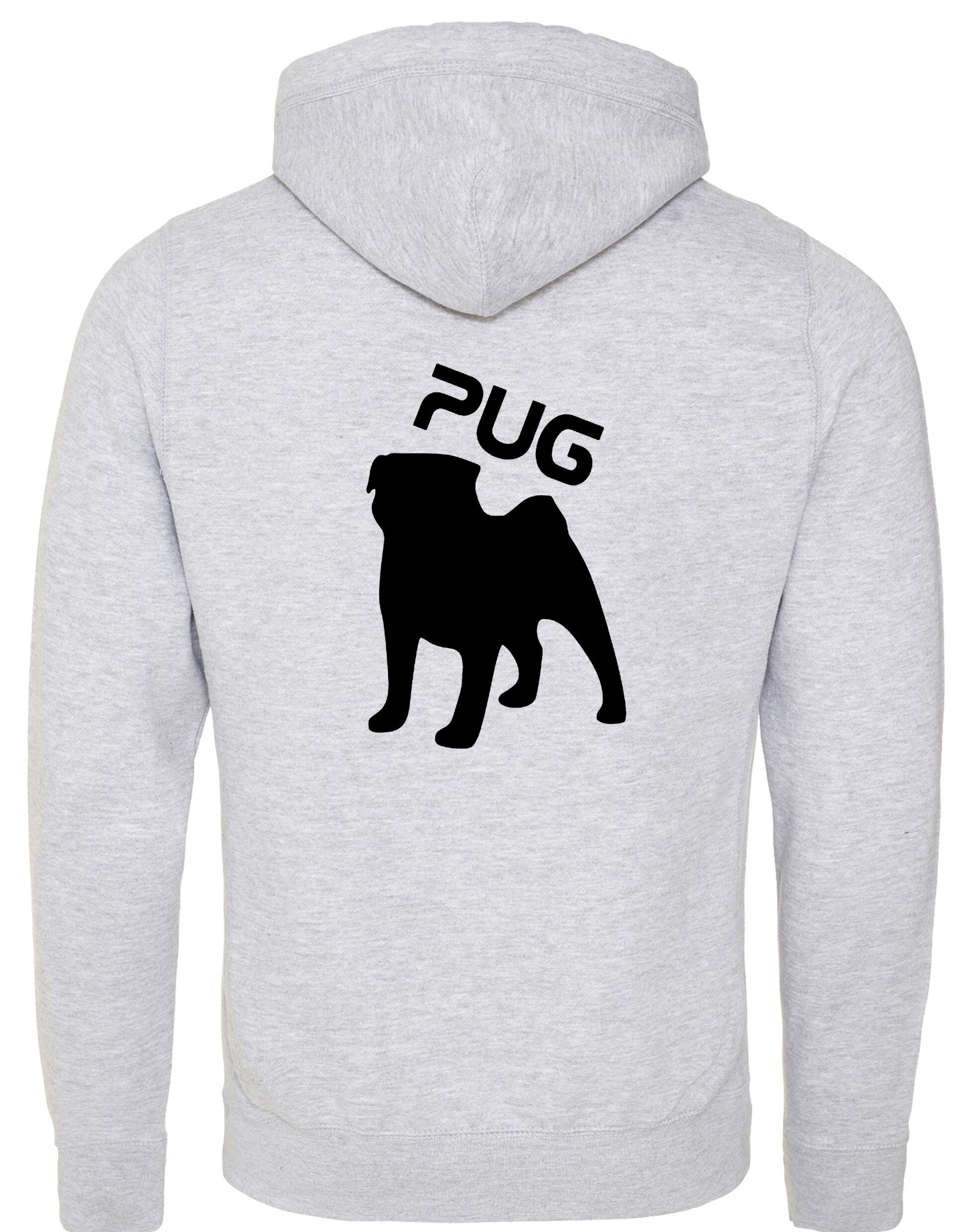 Unisex Pug (Silhouette) Crossneck Pullover Hoodie featuring exclusive silhouette artwork, crafted from premium heavy-blend fabric with a brushed fleece interior, a spacious kangaroo pocket, and a modern crossneck design for stylish comfort.