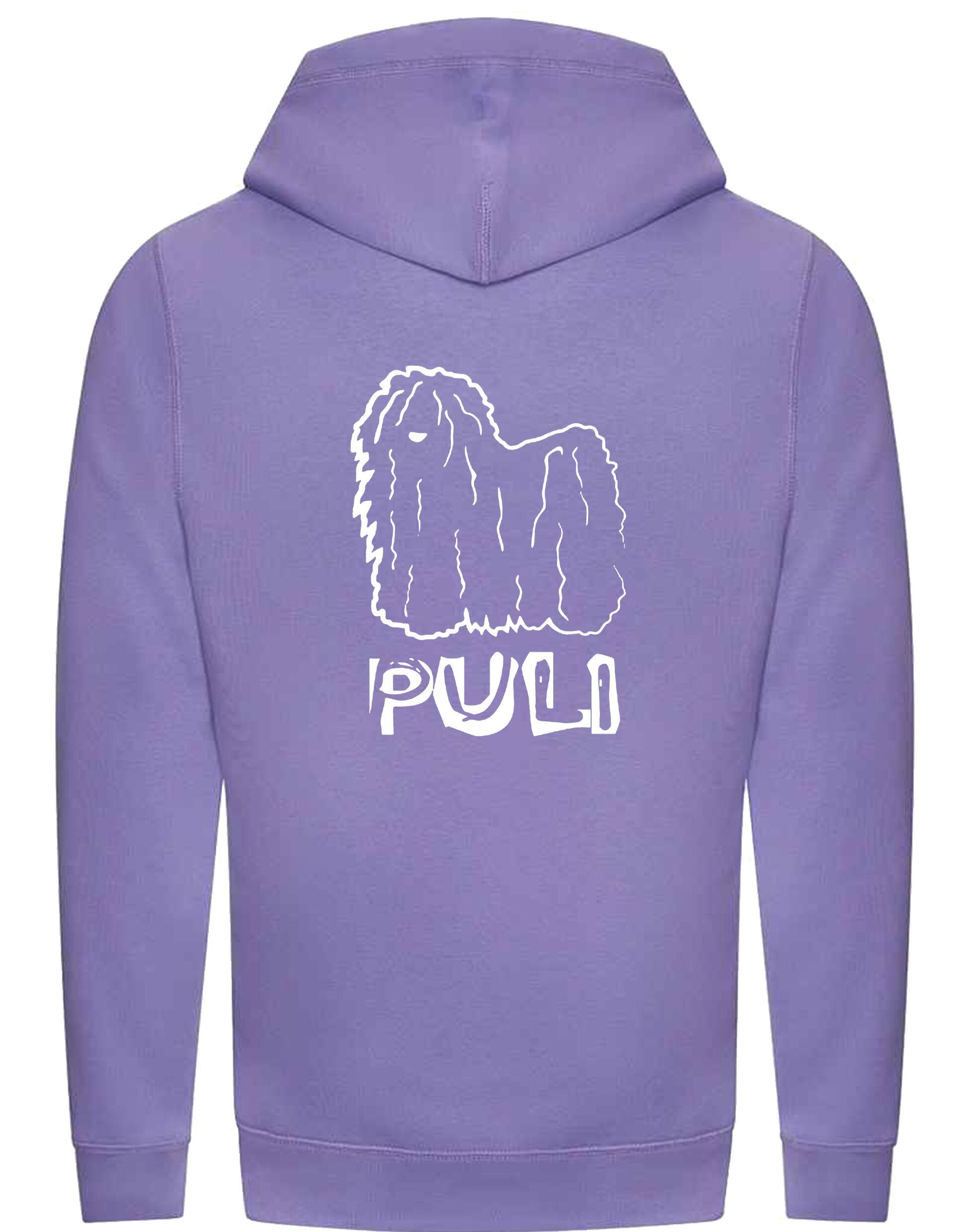 Unisex Hungarian Puli Crossneck Pullover Hoodie featuring exclusive breed artwork, crafted from premium heavy-blend fabric with a cozy brushed fleece interior, a spacious kangaroo pocket, and a modern crossneck design for stylish, comfortable outdoor wear.