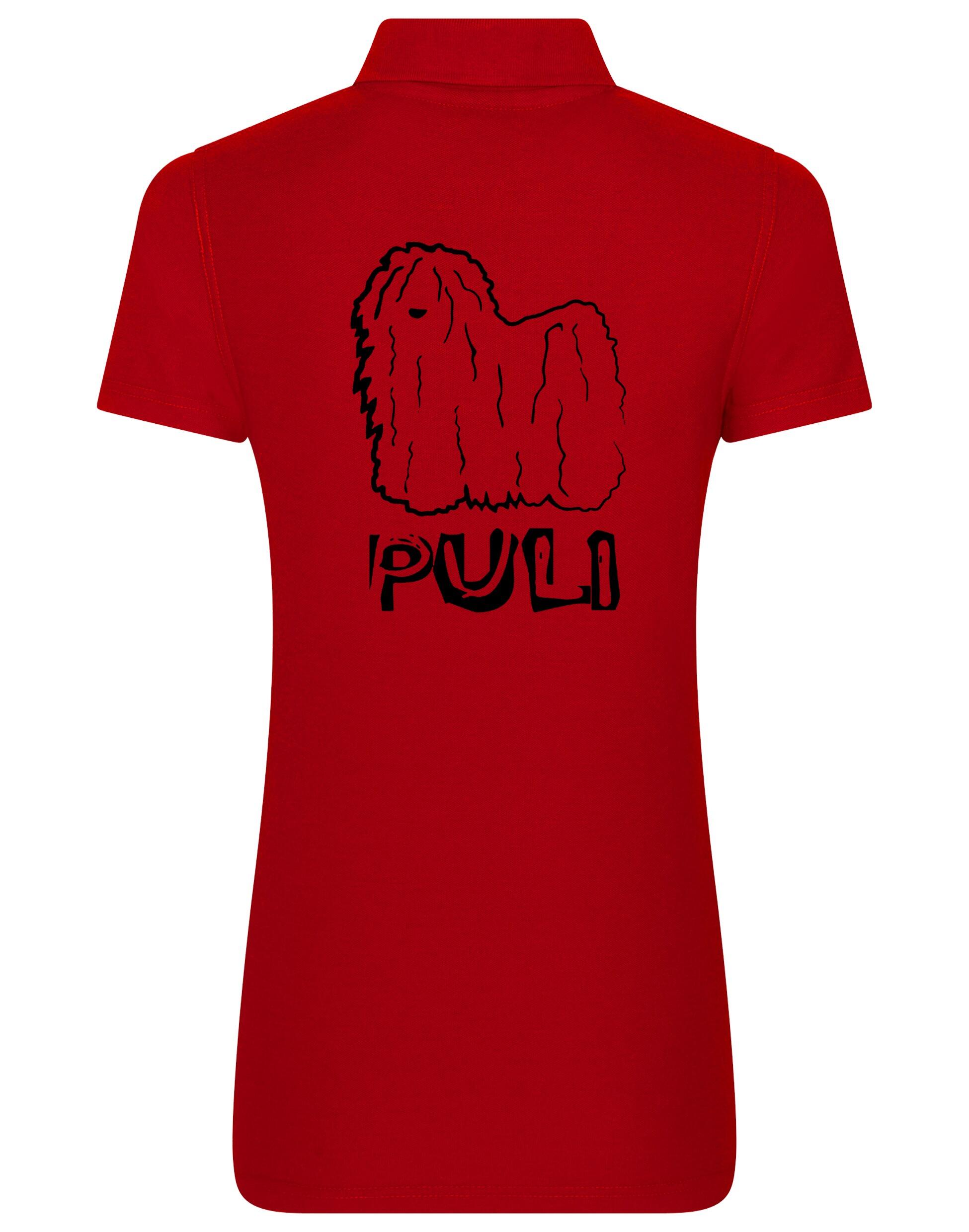 Women's Cotton Polo featuring exclusive Hungarian Puli artwork, crafted from premium breathable cotton for all-day comfort and a flattering feminine fit, perfect for Hungarian Puli enthusiasts.
