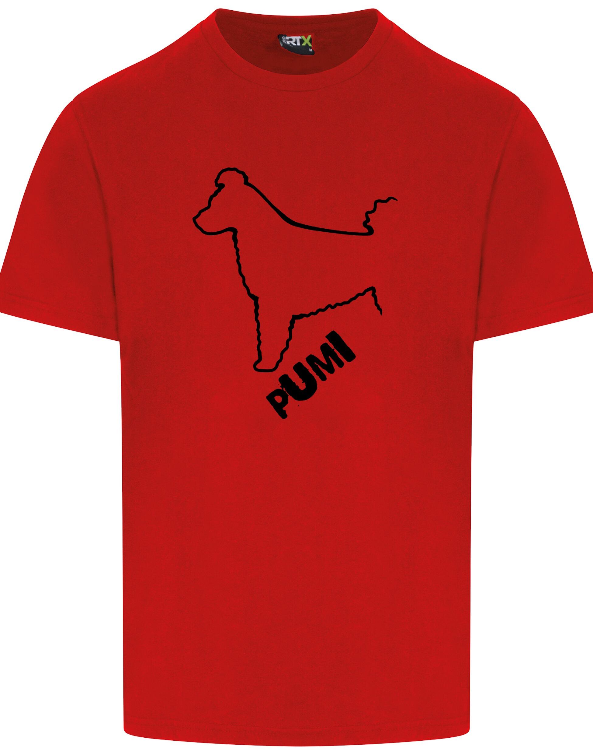 Unisex Hungarian Pumi Roundneck T-shirt featuring exclusive breed artwork, crafted from premium breathable cotton for all-day comfort and a relaxed, stylish fit, perfect for Hungarian Pumi enthusiasts.