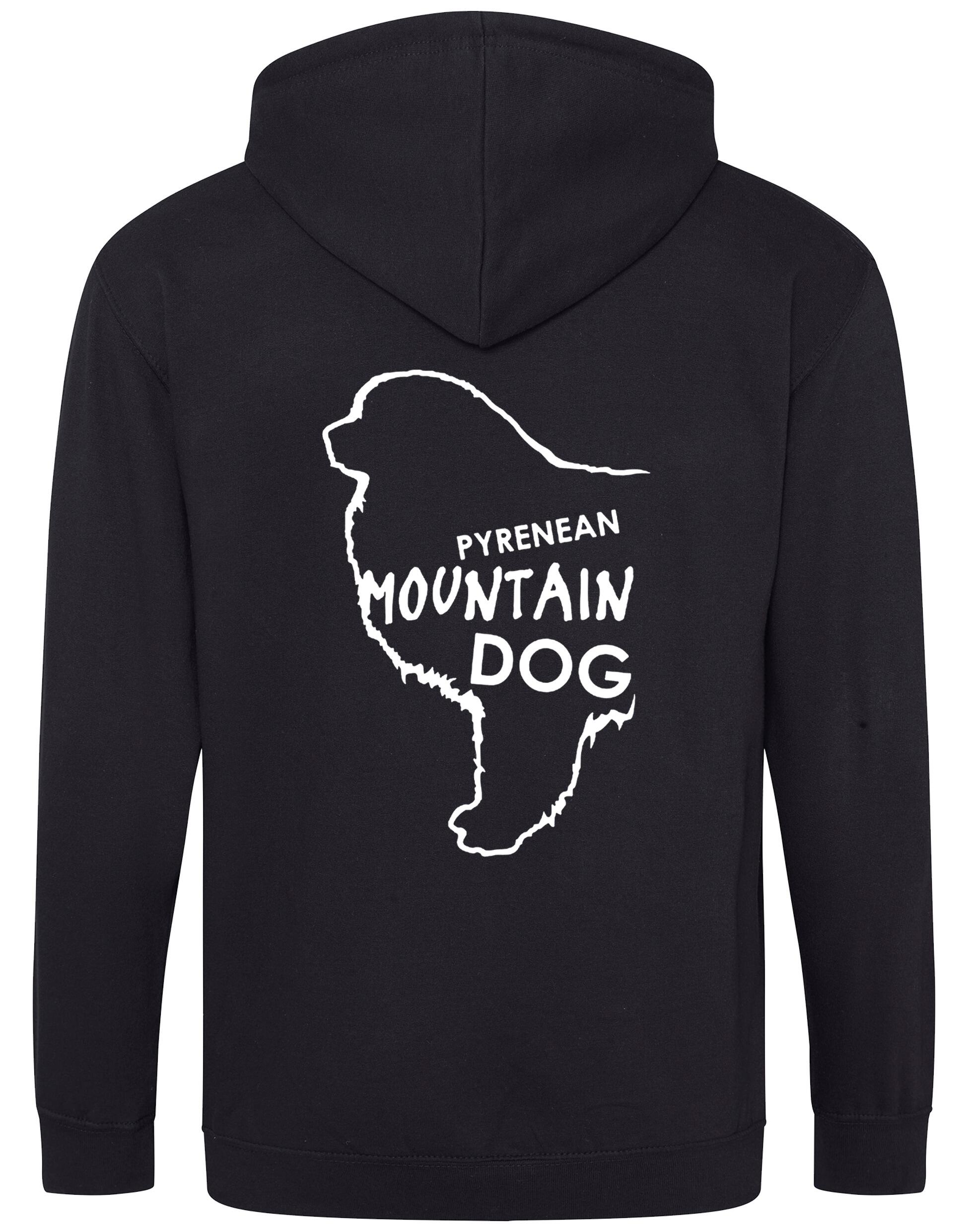Unisex Pyrenean Mountain Dog Zipped Hoodie featuring exclusive breed artwork with personalization options, crafted from premium heavy-blend fabric with a cozy brushed fleece interior, full-zip closure, and kangaroo pocket for stylish, versatile outdoor wear.