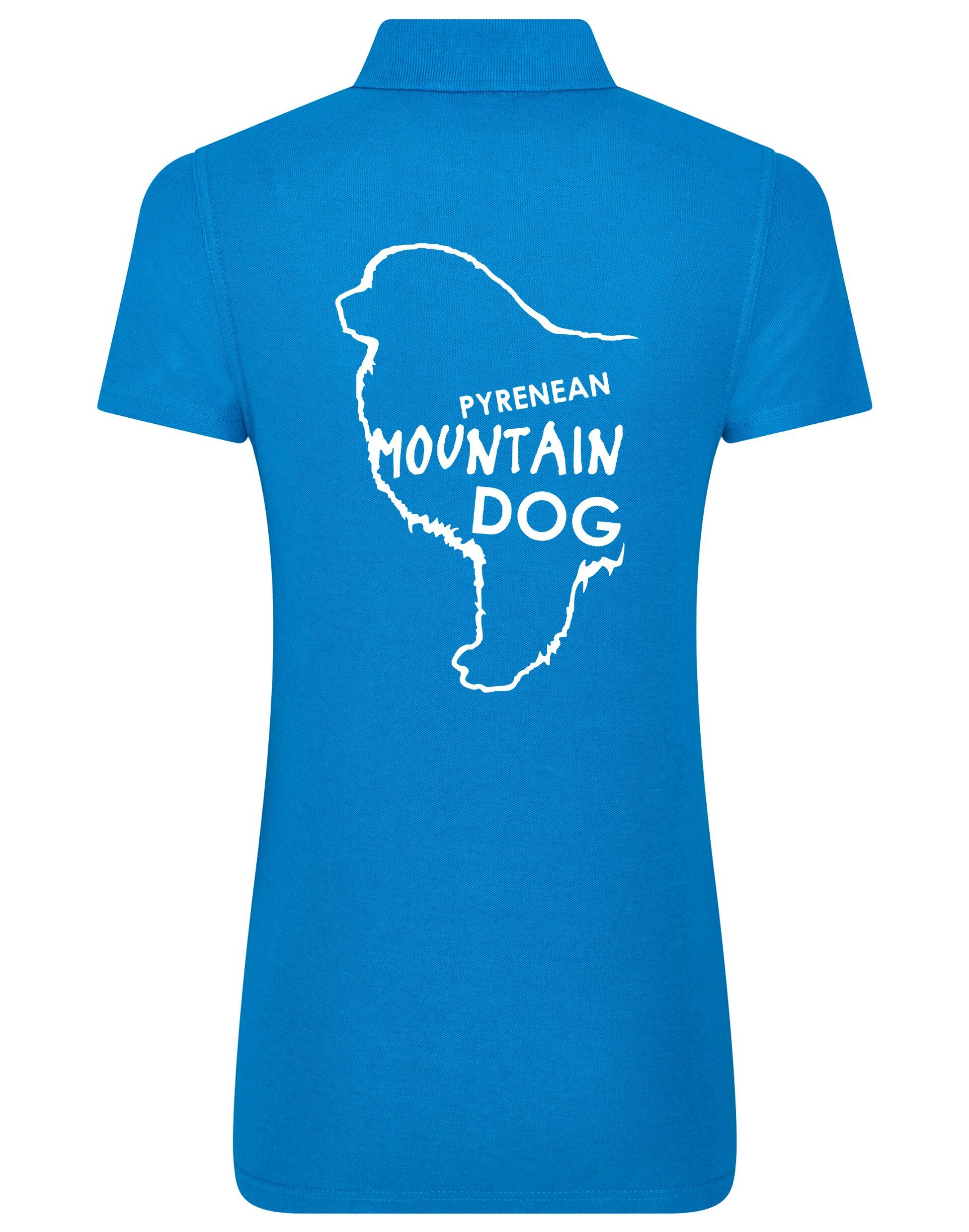 Women's Cotton Polo featuring exclusive Pyrenean Mountain Dog artwork, crafted from premium breathable cotton for all-day comfort and a flattering feminine fit, perfect for Pyrenean Mountain Dog enthusiasts.