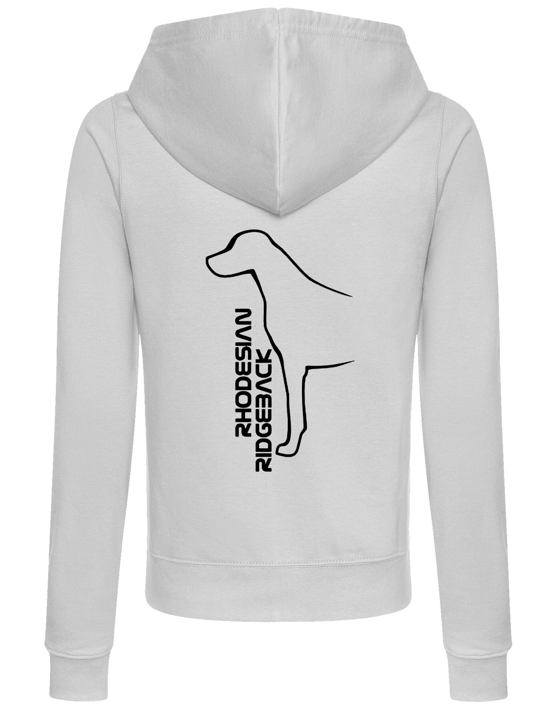 Rhodesian Ridgeback Women’s Zipped Hoodie featuring exclusive breed artwork, a flattering feminine fit, soft breathable fabric, and a full-zip design with a cozy hood and practical front pockets.