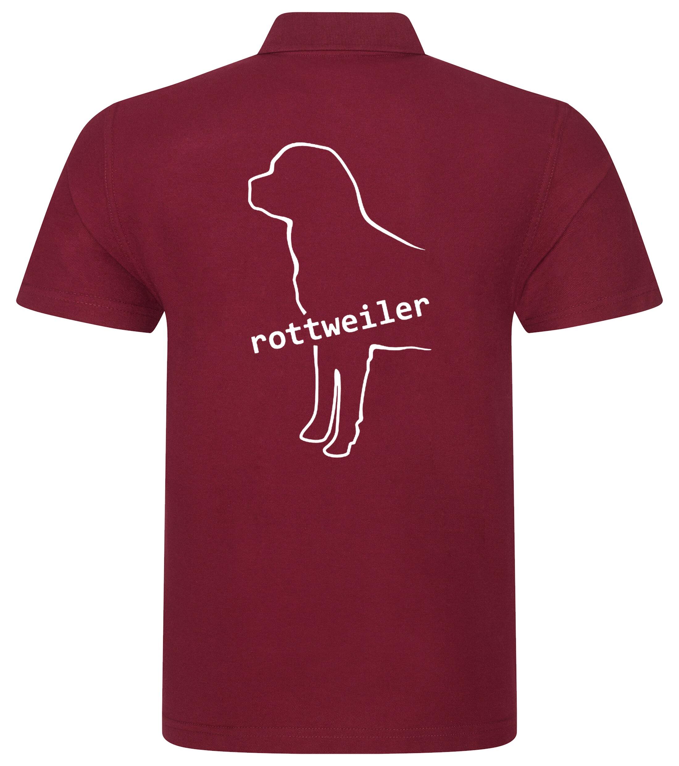 Rottweiler Unisex Cotton Polo featuring exclusive breed artwork, soft breathable cotton fabric, relaxed unisex fit, and classic polo collar for comfort, versatility, and breed pride.