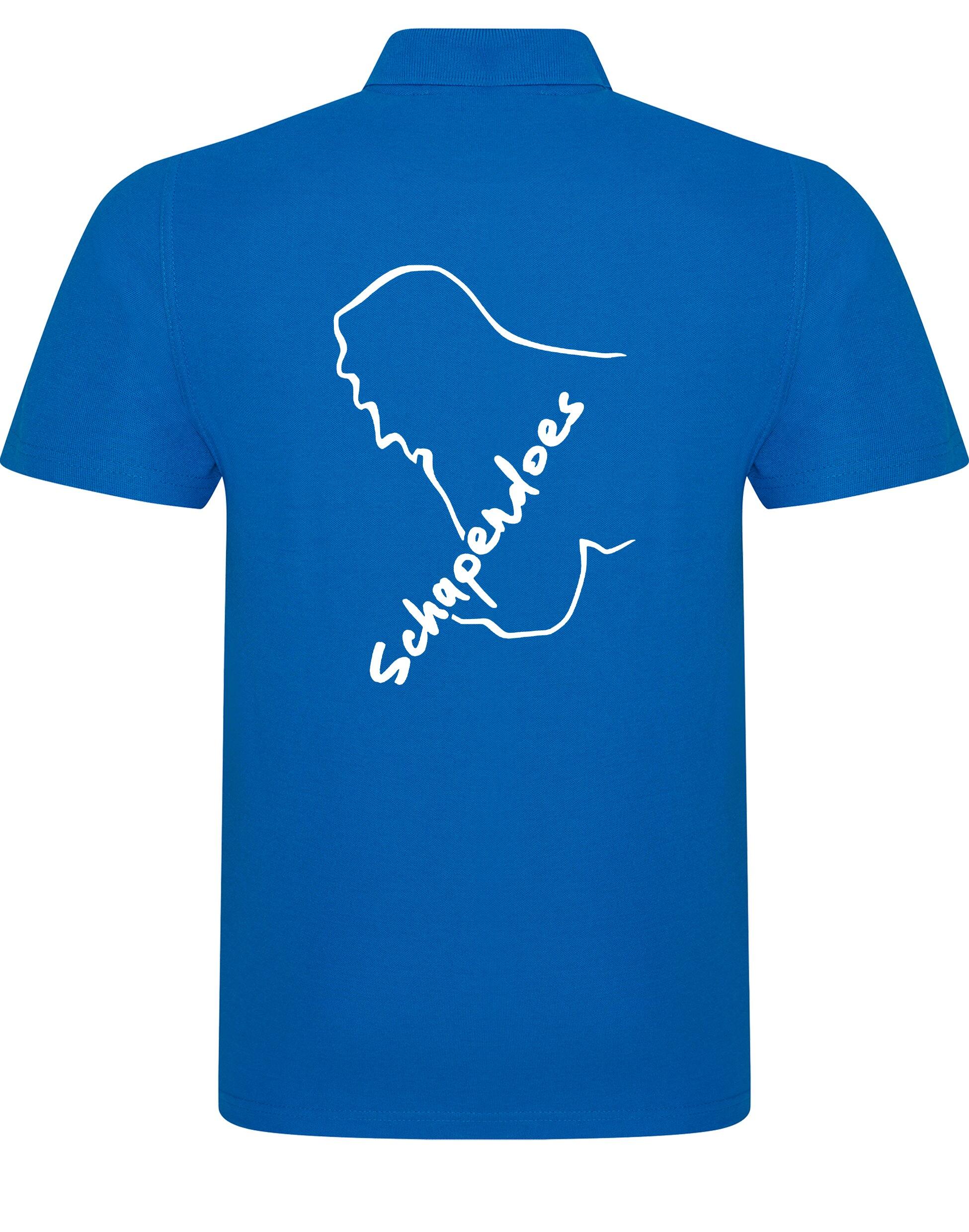 Unisex cotton polo shirt featuring exclusive Schapendoes breed design, breathable lightweight fabric, and relaxed fit – perfect for Schapendoes dog lovers.