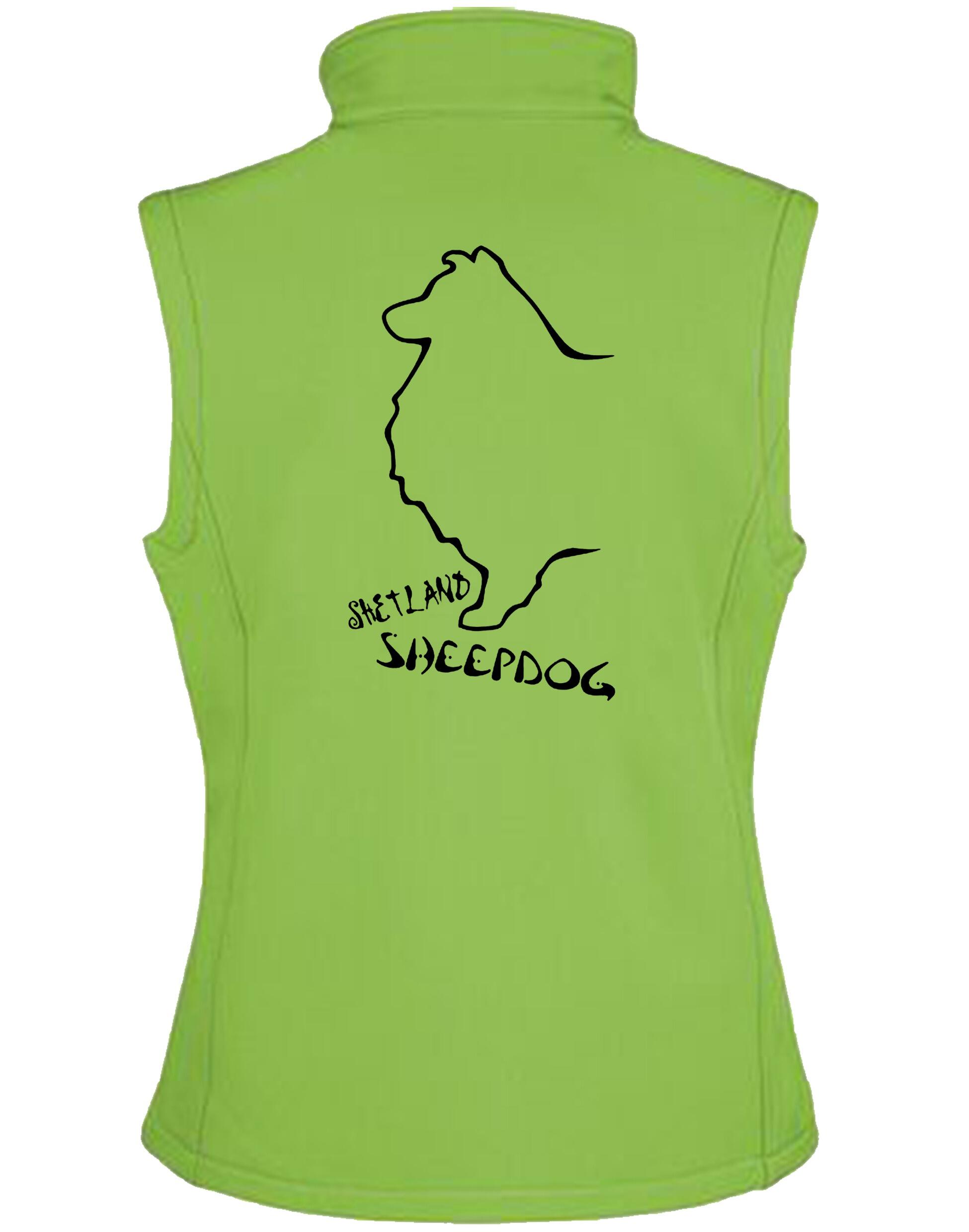 Women's Softshell Jacket featuring exclusive Shetland Sheepdog graphic design.