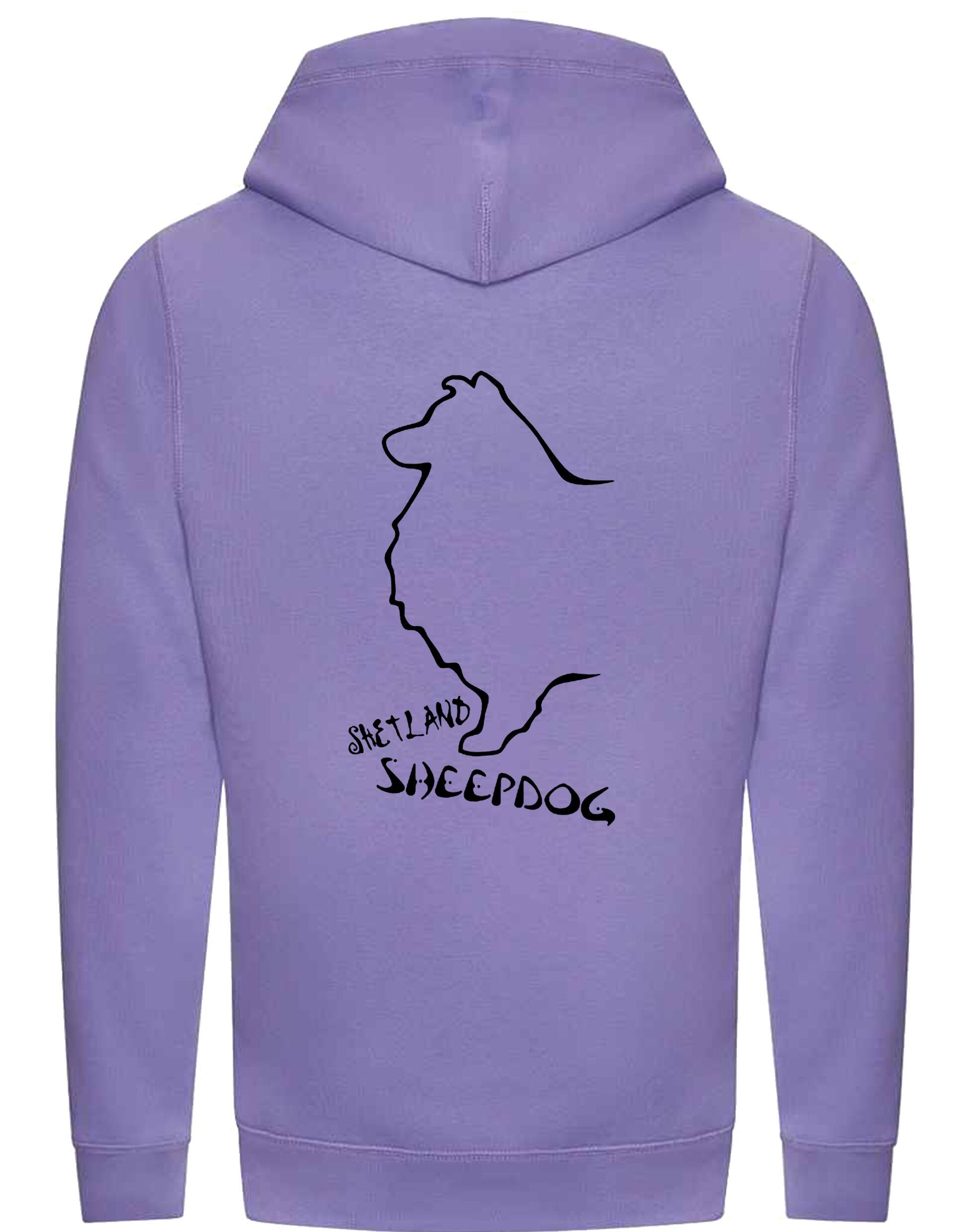 Unisex Crossneck Pullover Hoodie featuring exclusive Shetland Sheepdog graphic design.