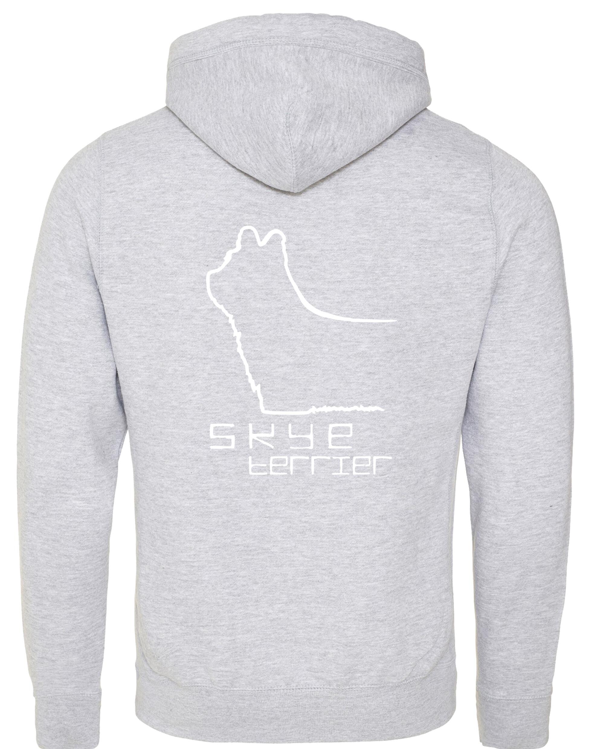 Unisex crossneck pullover hoodie with exclusive Skye Terrier artwork on the back, brushed fleece lining, and a spacious kangaroo pocket. A warm, stylish choice for Skye Terrier enthusiasts and perfect for casual wear or dog events.