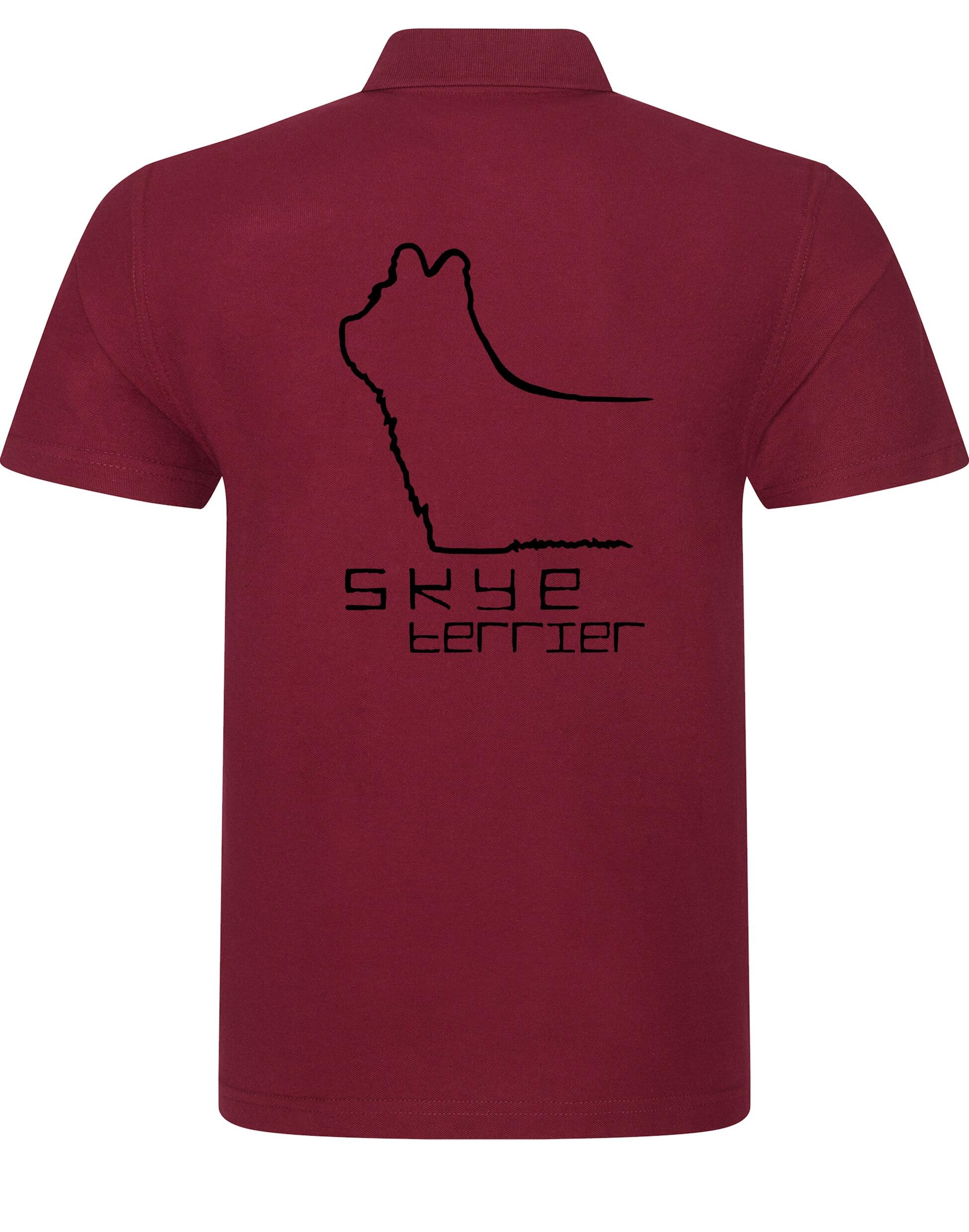Unisex cotton polo with Skye Terrier design on the back. Soft, breathable fabric and a relaxed fit make it ideal for dog lovers attending events, enjoying walks, or lounging in comfort.