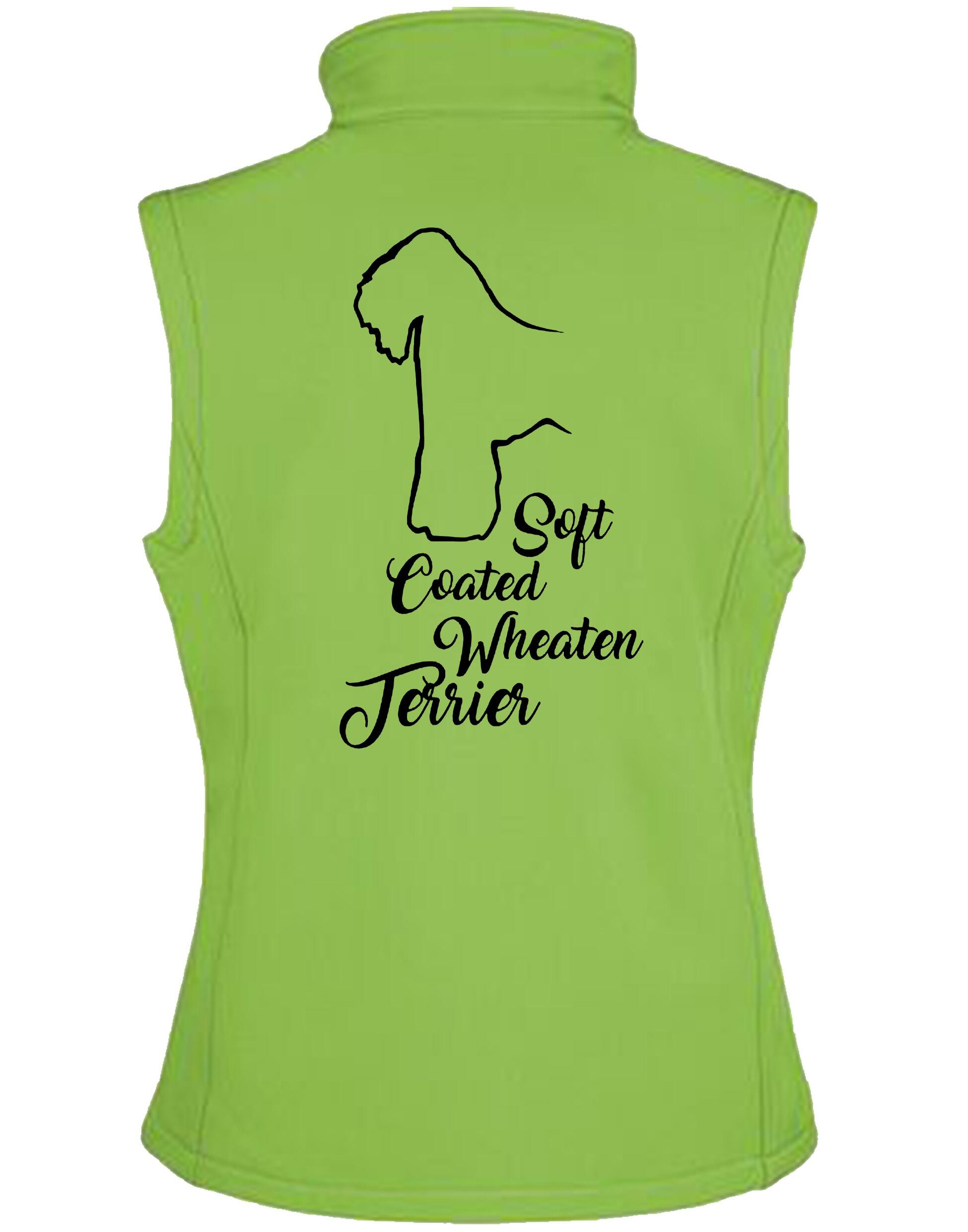 Unisex softshell gilet with Soft Coated Wheaten Terrier artwork, fleece-lined and water-resistant, perfect for outdoor wear