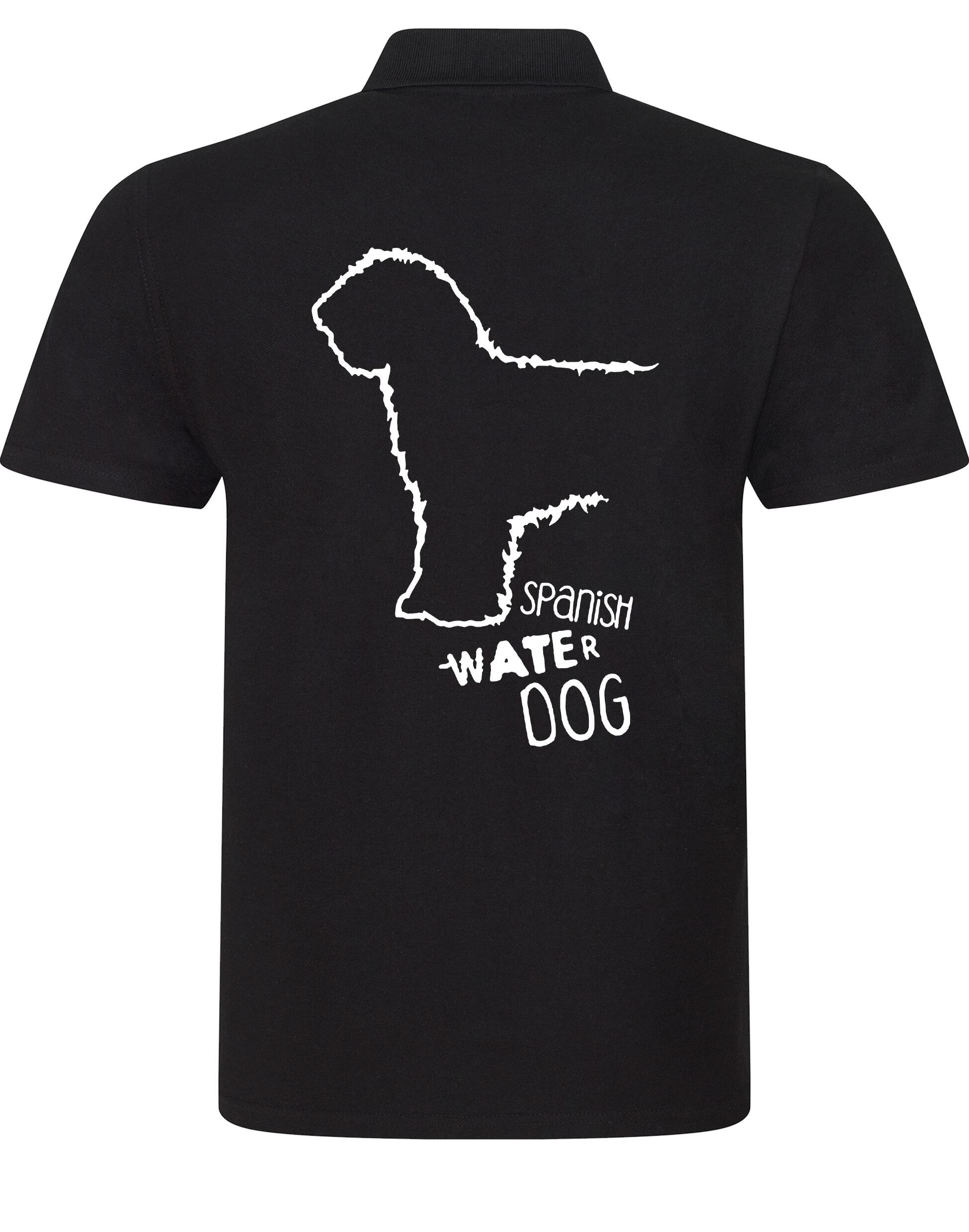Unisex Cotton Polo with detailed Spanish Water Dog design on the back. Made from breathable cotton with a classic collar and relaxed fit. Ideal for dog events, outdoor adventures, and casual wear for breed lovers.