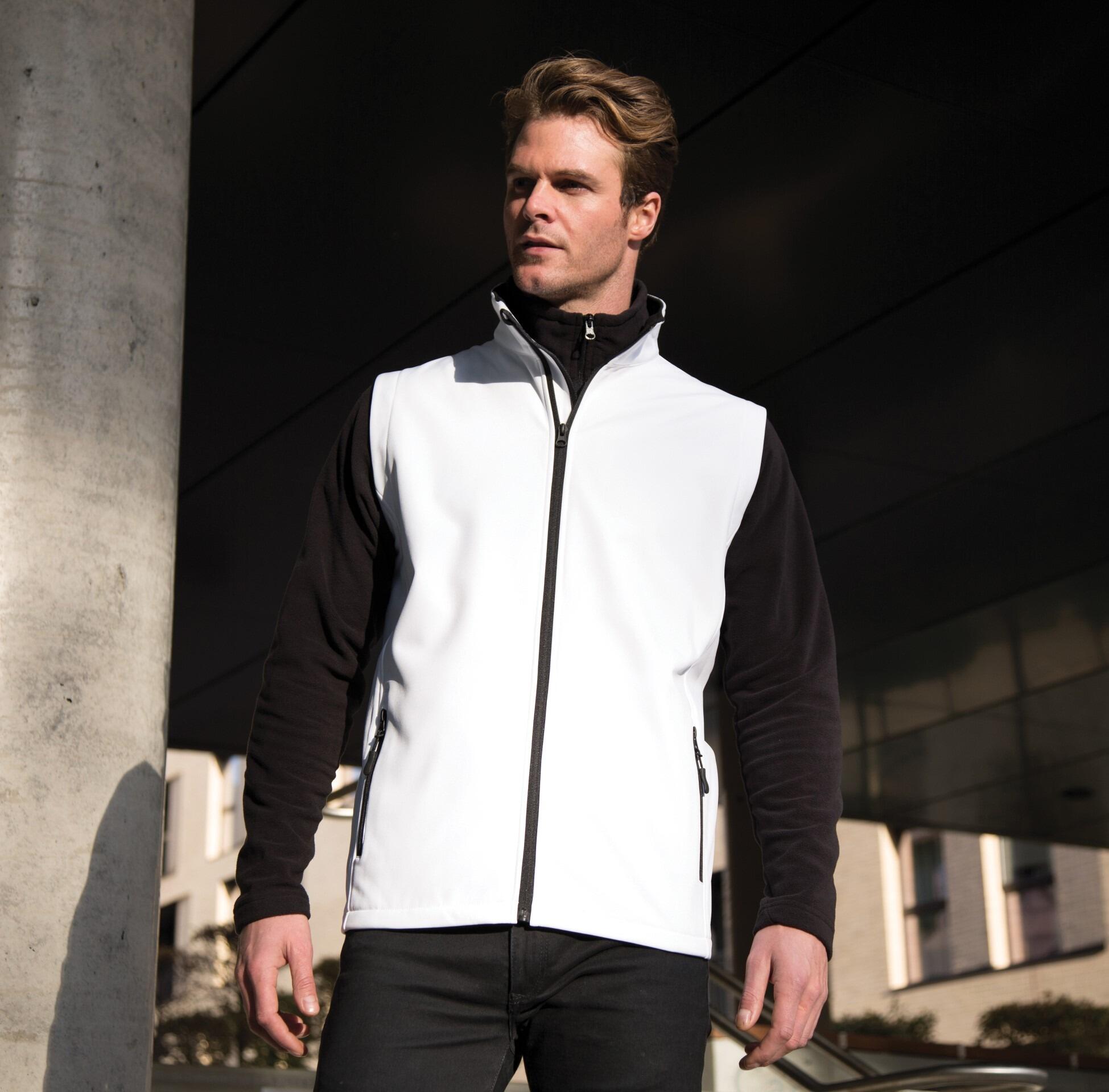 Unisex Softshell Gilet White-Black