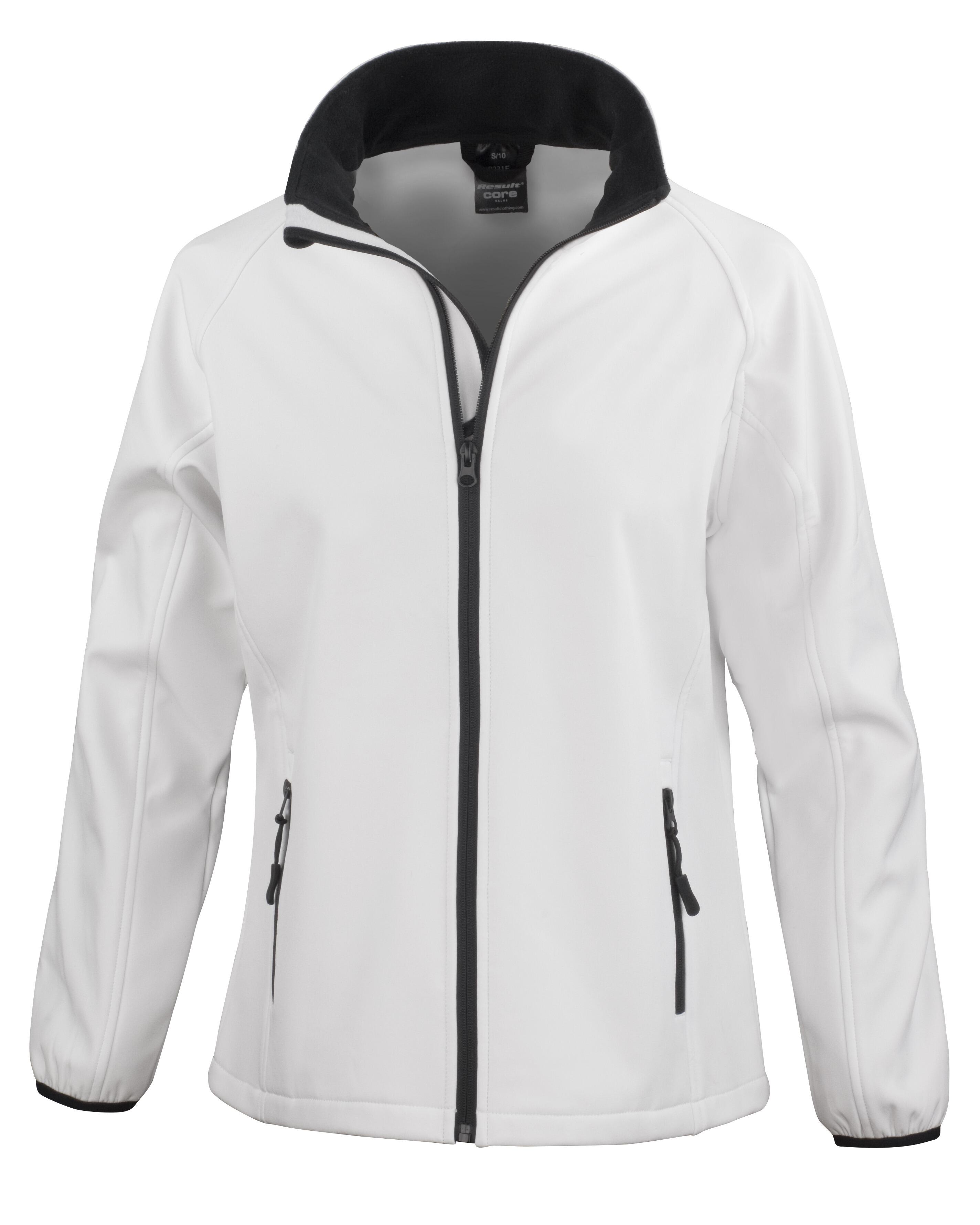 Women's Softshell Jacket White-Black