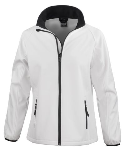 Women's Softshell Jacket White-Black