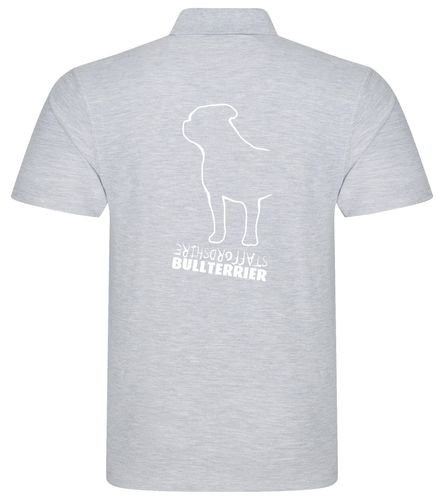 Unisex Staffordshire Bullterrier Polo Shirt Heather Grey (White)