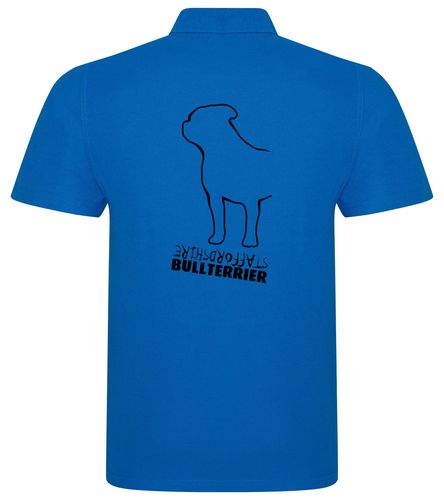 Unisex Staffordshire Bullterrier Polo Shirt Sapphire Blue (Black)