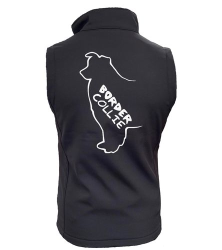Unisex Border Collie Softshell Jacket Black Orange (White)