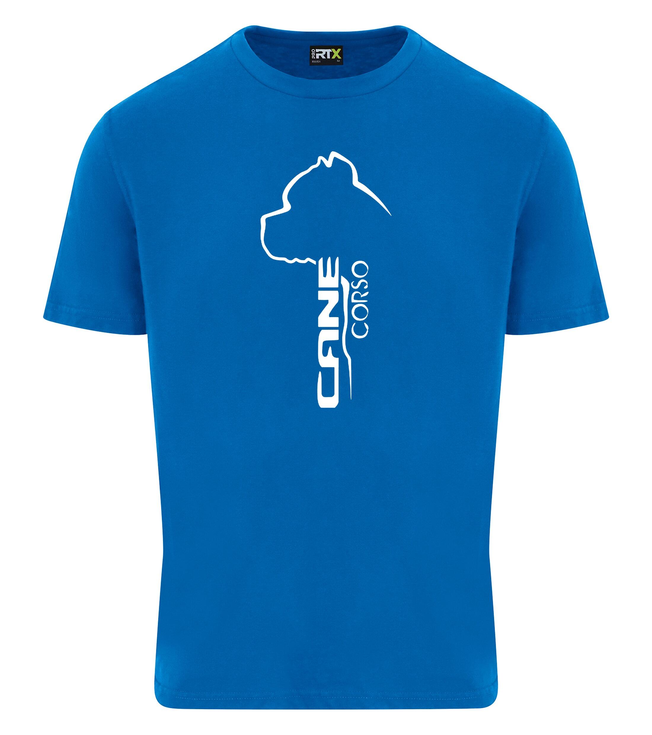 Unisex Cane Corso Roundneck T-Shirt Sapphire Blue (White)