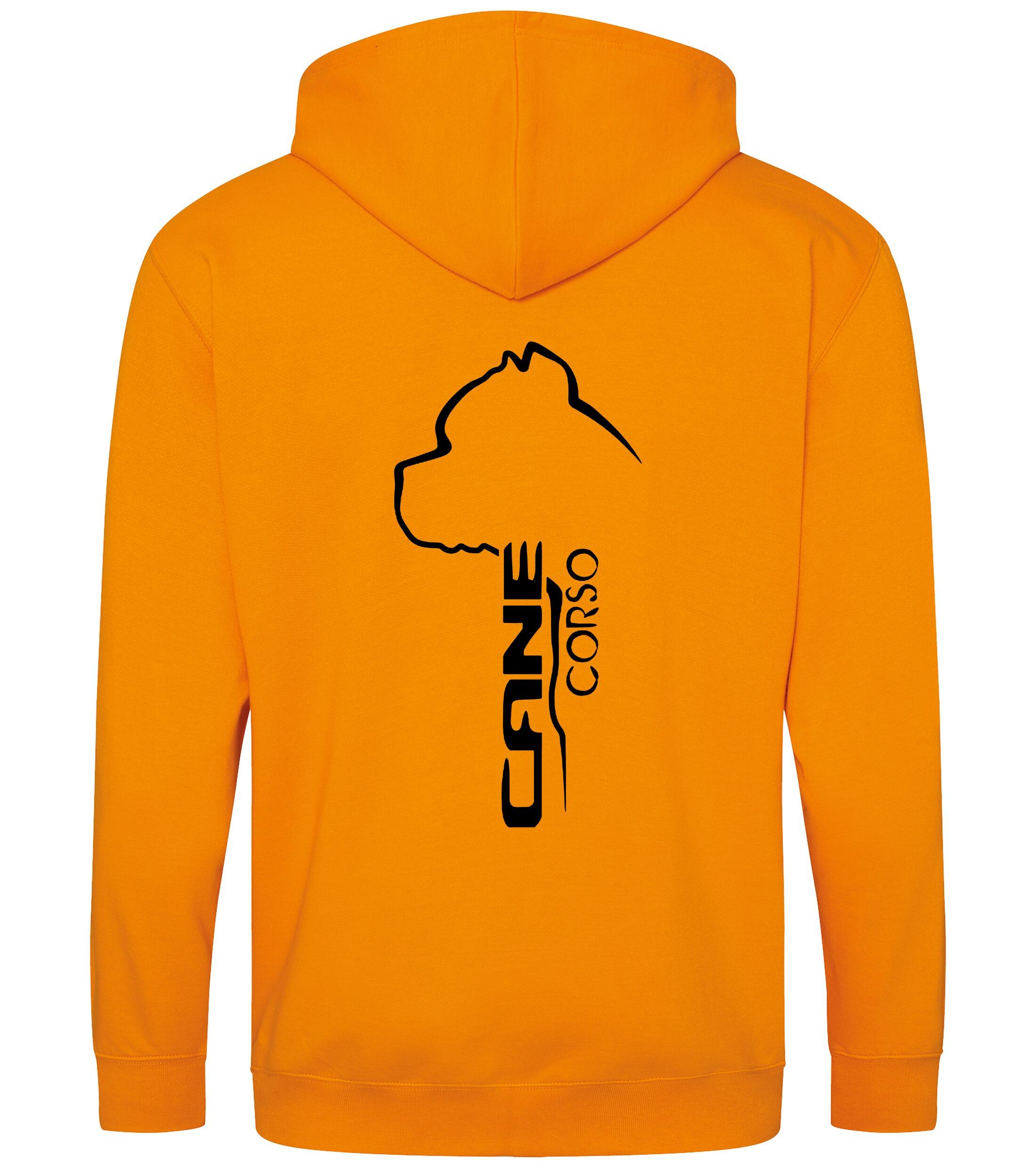 Unisex Cane Corso Zipped Hoodie Orange Crush (Black)