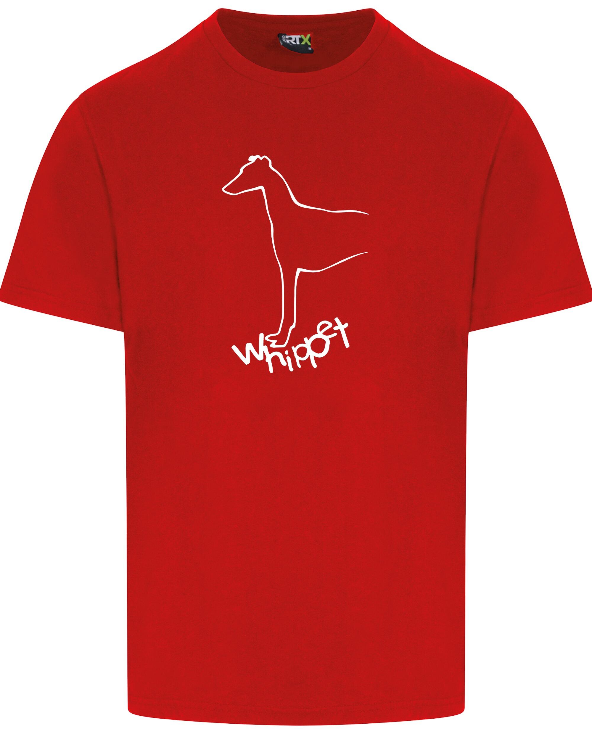 Unisex Whippet Roundneck T-Shirt Red (White)