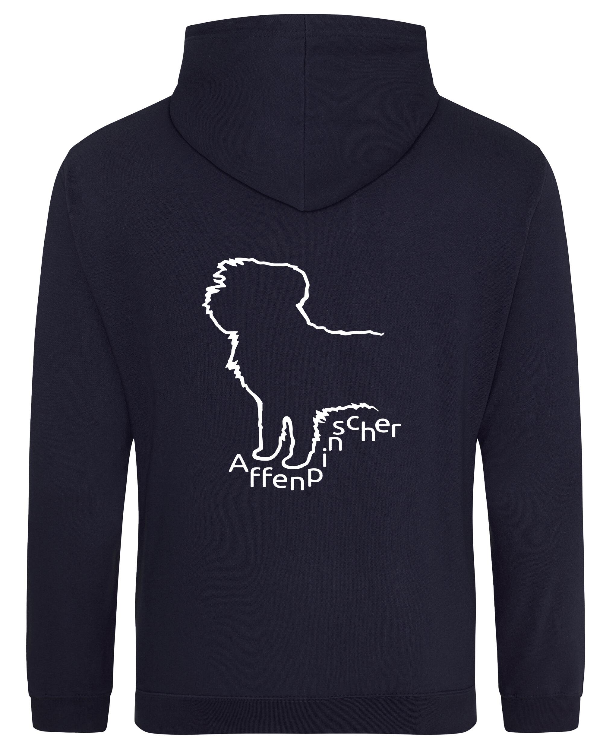 Unisex Affenpinscher Pullover Hoodie French Navy (White)