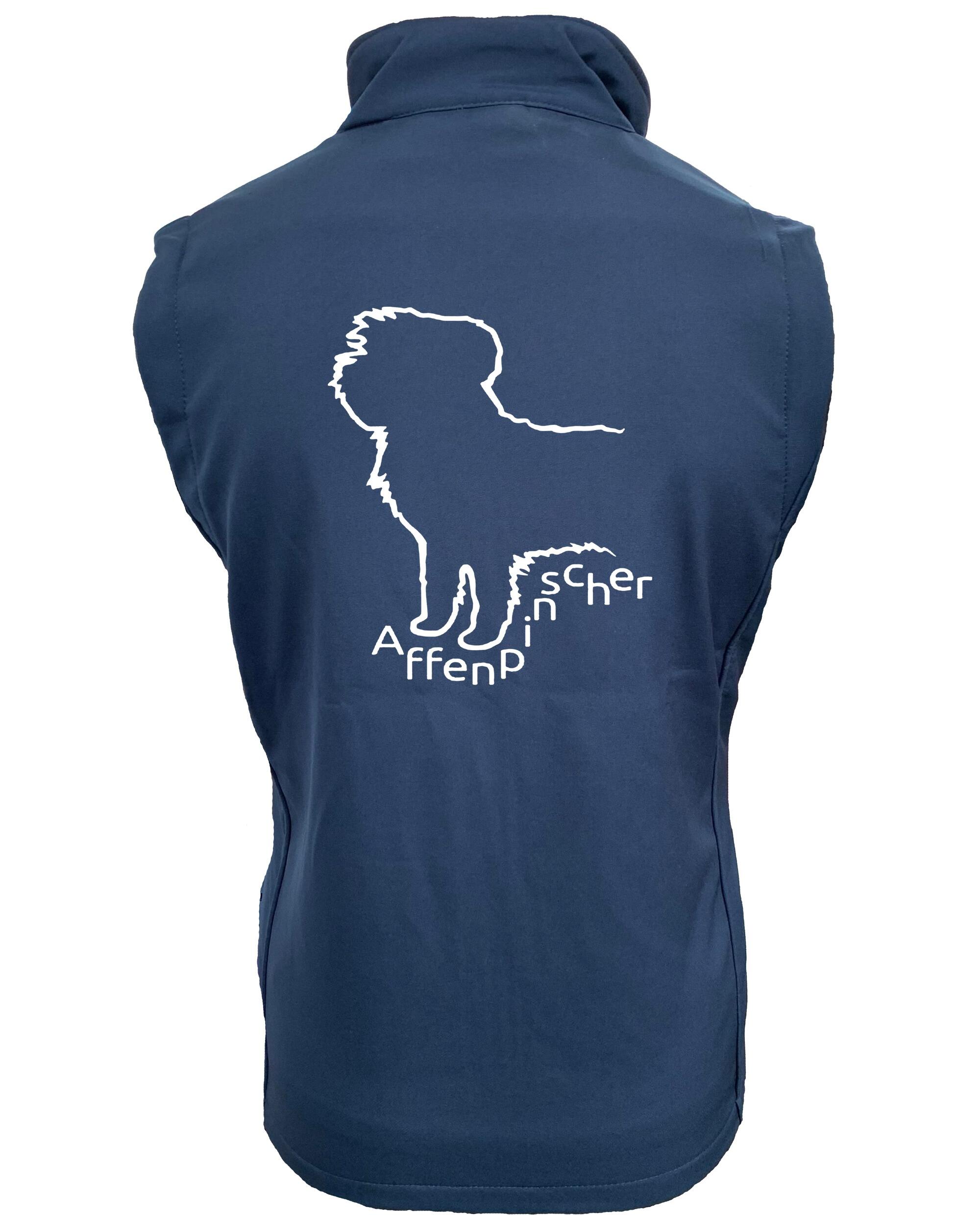 Unisex Affenpinscher Softshell Gilet Navy Royal (White)