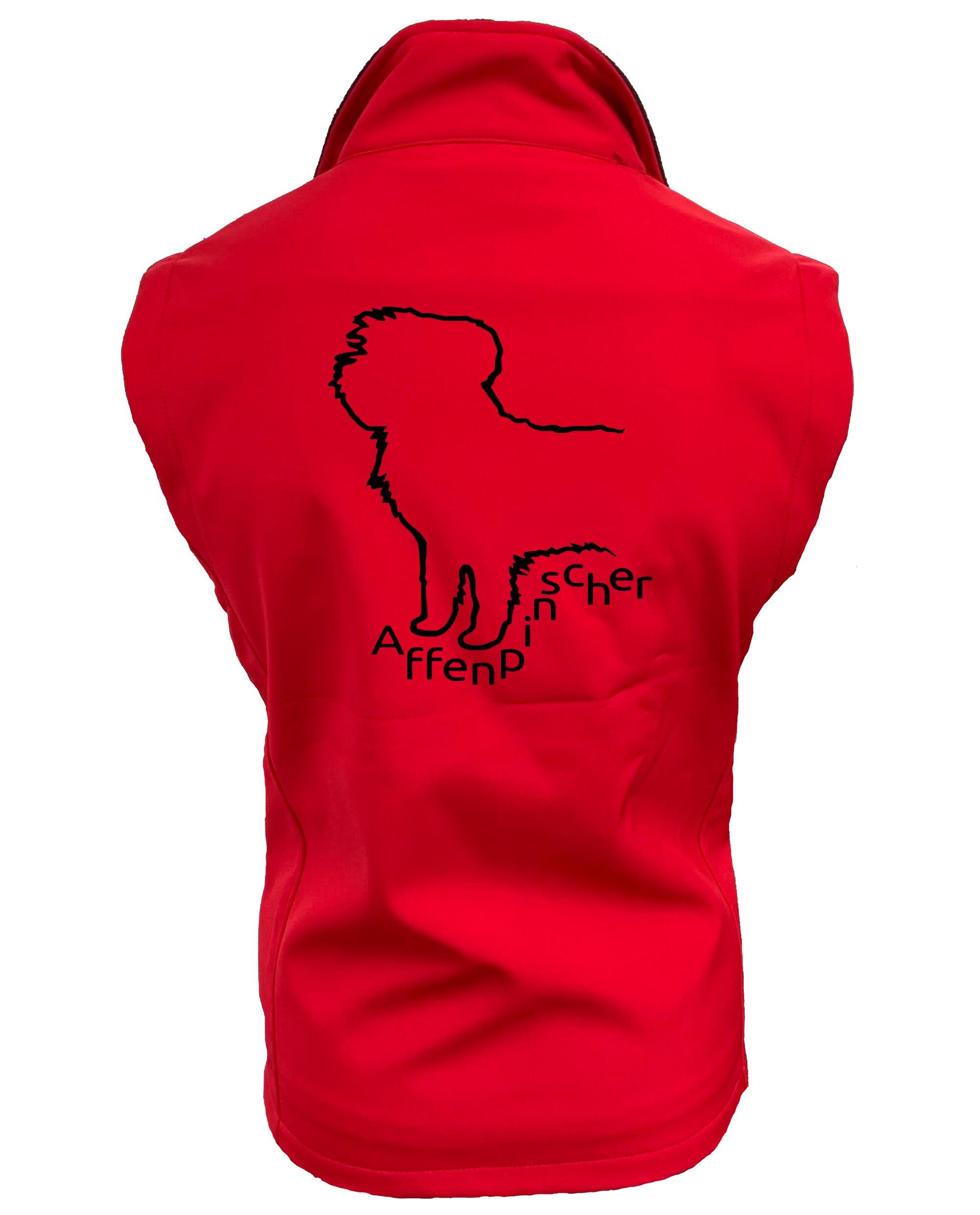 Female Affenpinscher Softshell Jacket Red (Black)
