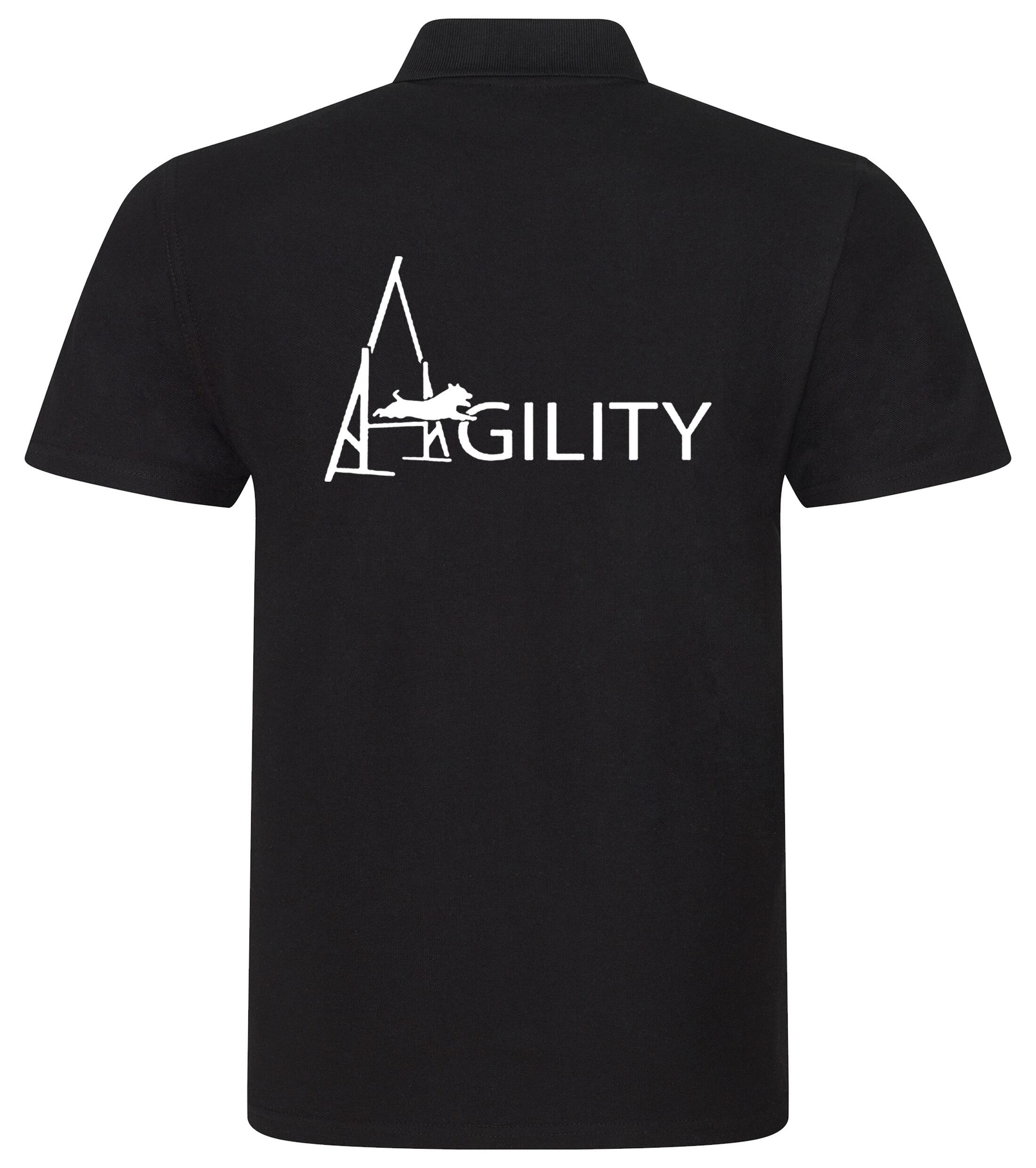 Unisex Agility Polo Shirt Black (White)