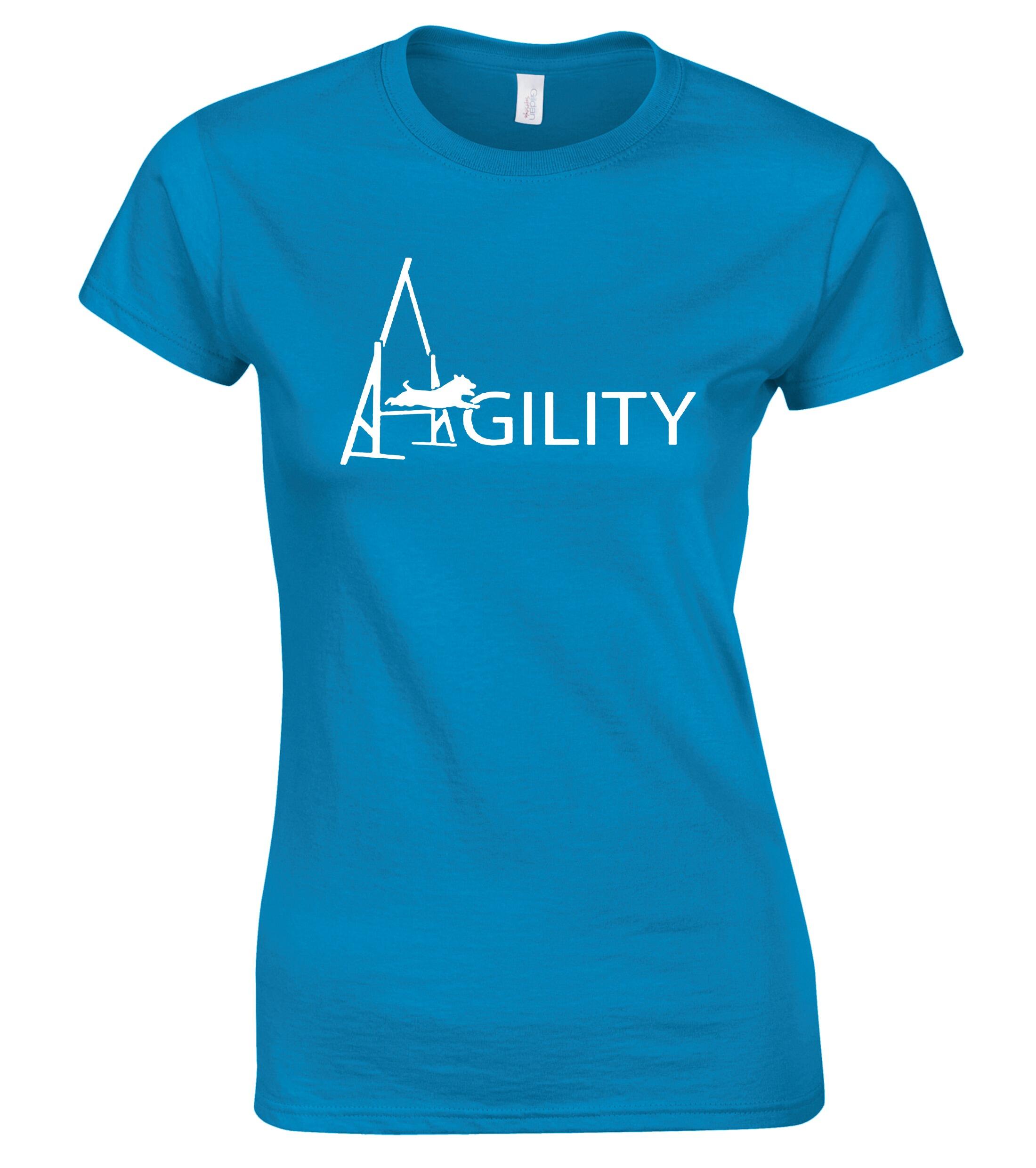 Female Agility Roundneck T-Shirt Sapphire Blue (White)