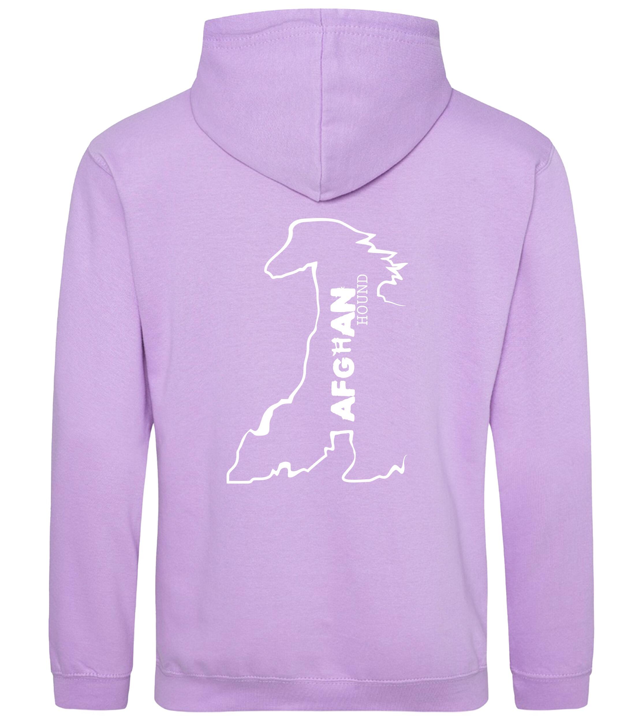 Unisex Afghan Hound Pullover Hoodie Lavender (White)
