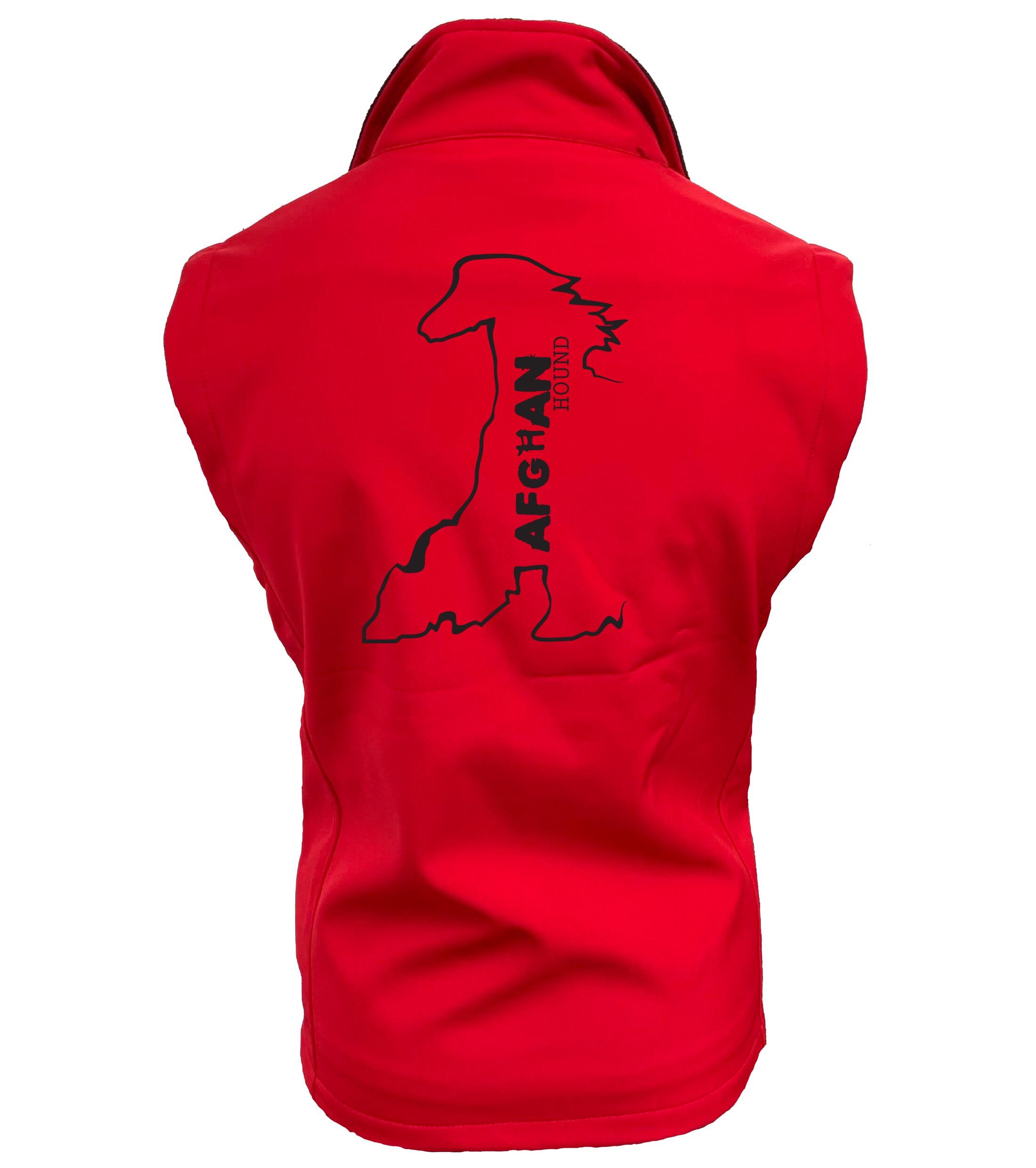 Unisex Afghan Hound Softshell Gilet Red (Black)