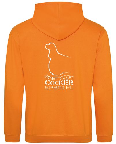 Unisex American Cocker Spaniel Pullover Hoodie Orange Crush (White)