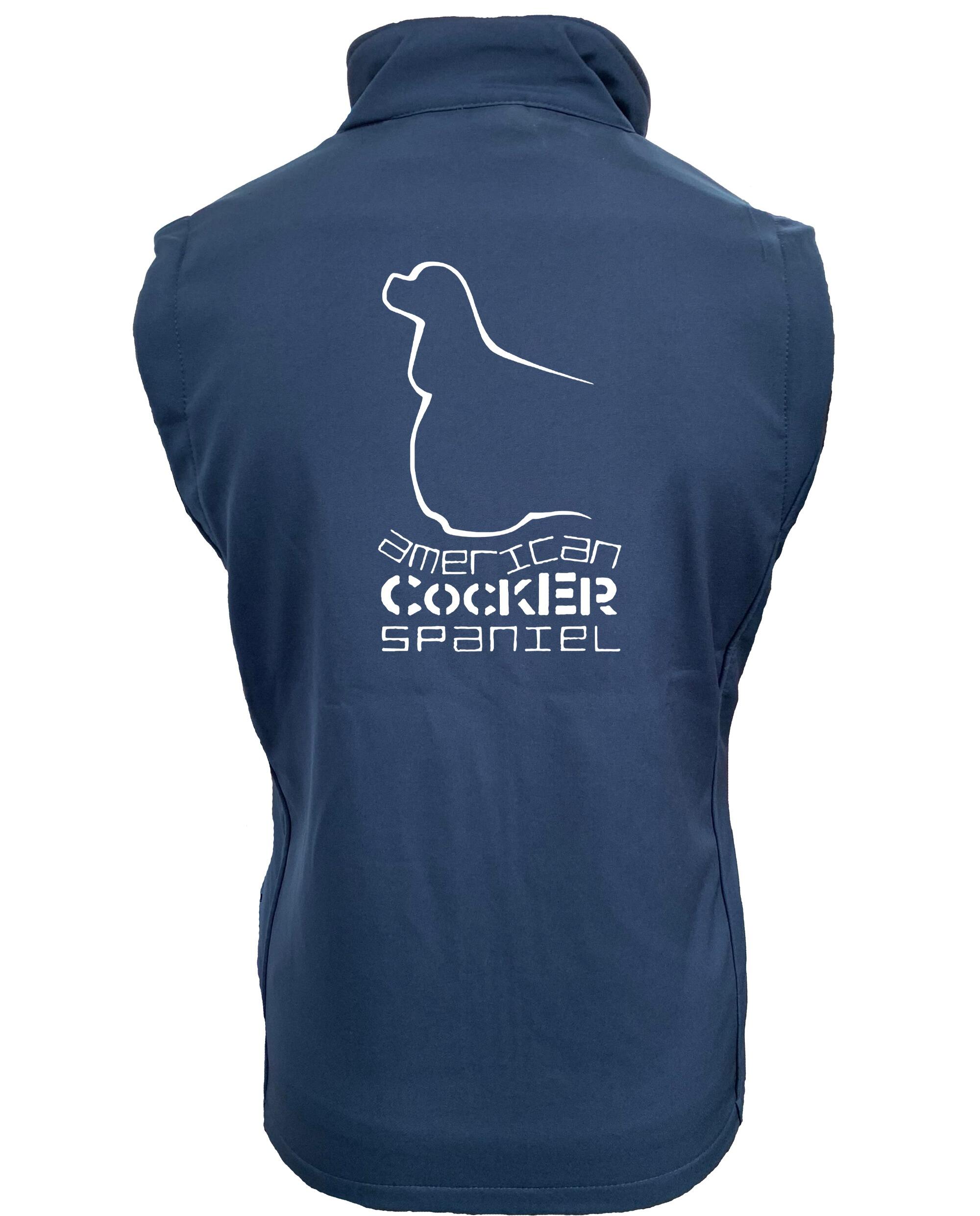 Female American Cocker Spaniel Softshell Jacket Navy Navy (White)