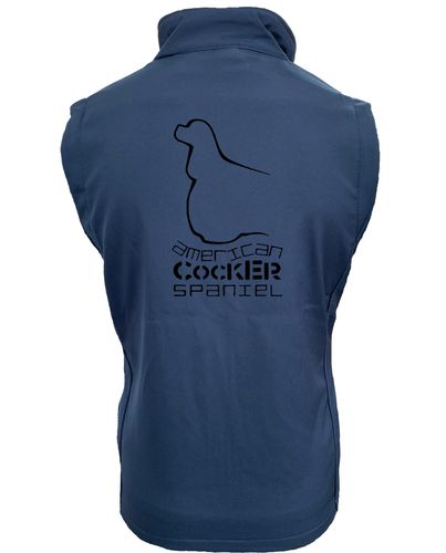 Unisex American Cocker Spaniel Softshell Jacket Navy Royal (Black)
