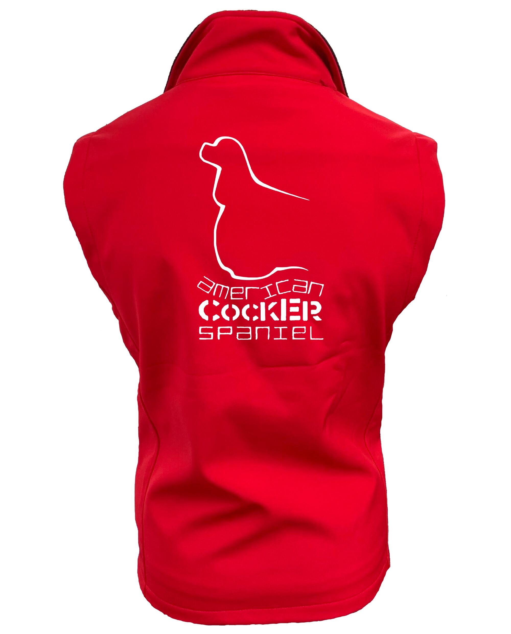 Unisex American Cocker Spaniel Softshell Jacket Red (White)