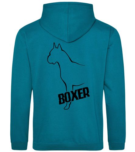 Unisex Boxer Ear Up Pullover Hoodie Jade (Black)